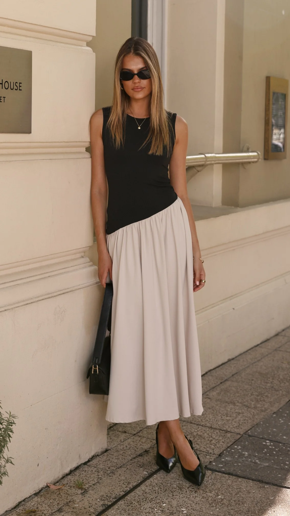 Darlita Maxi Dress - Black / Nude