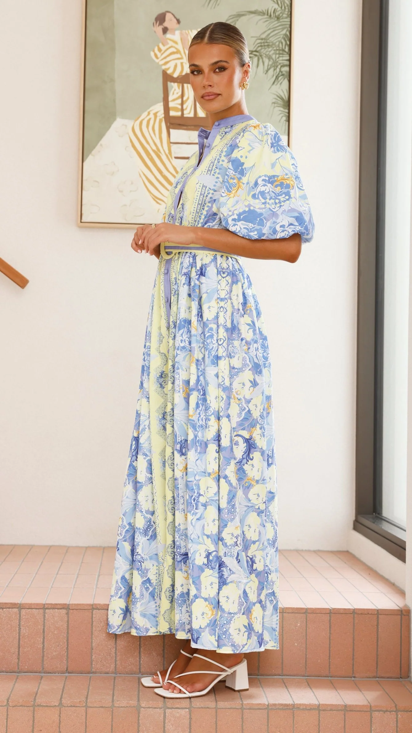 Claudelle Maxi Dress - Blue/Yellow