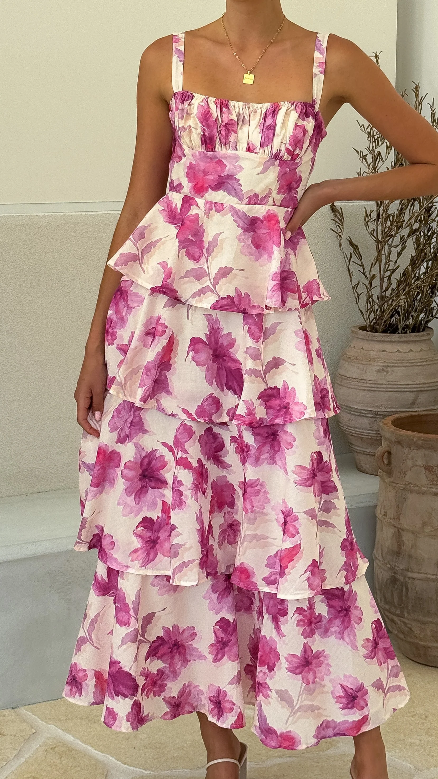 Indi Maxi Dress - Pink Floral