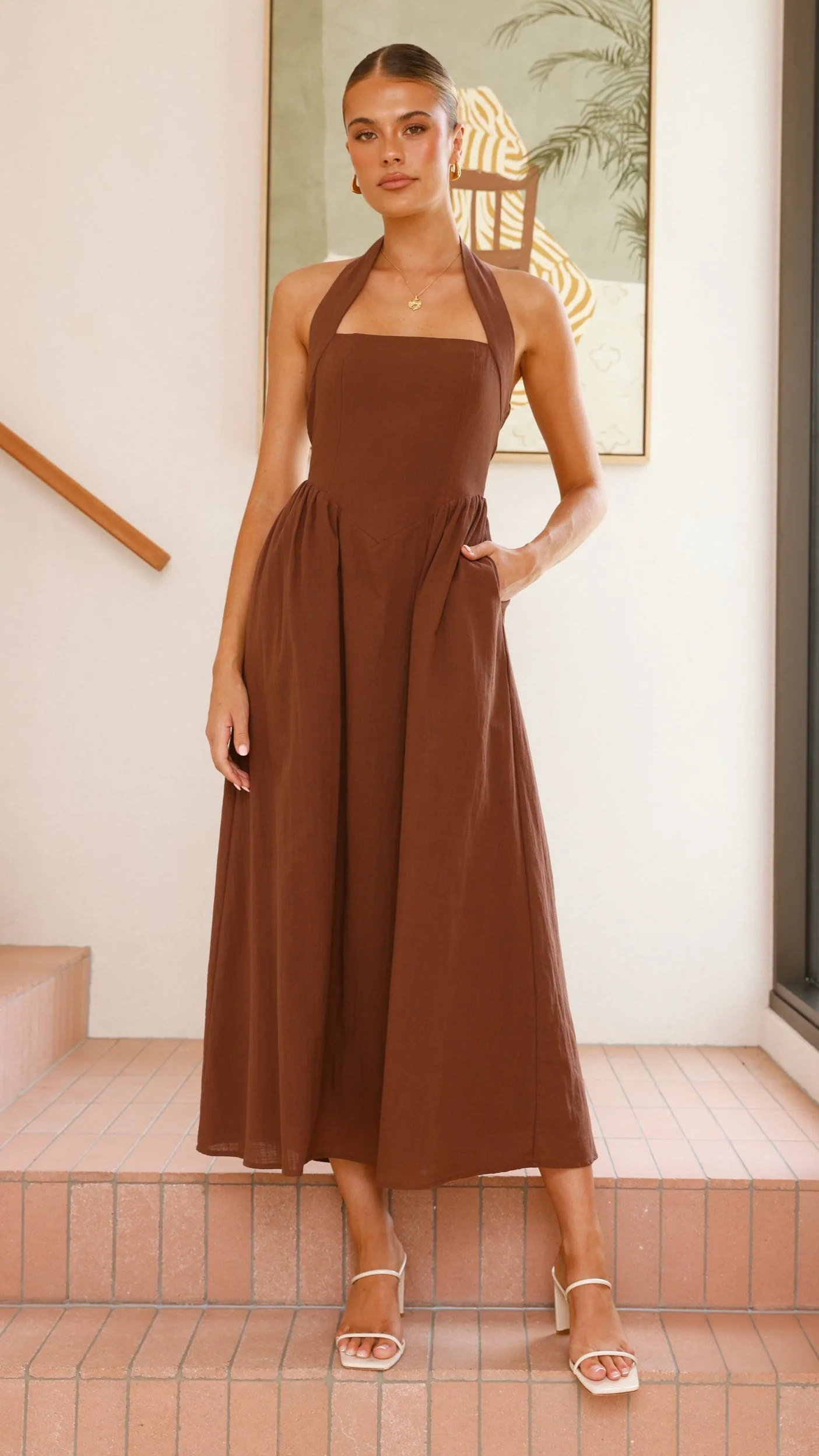 Caden Maxi Dress - Chocolate