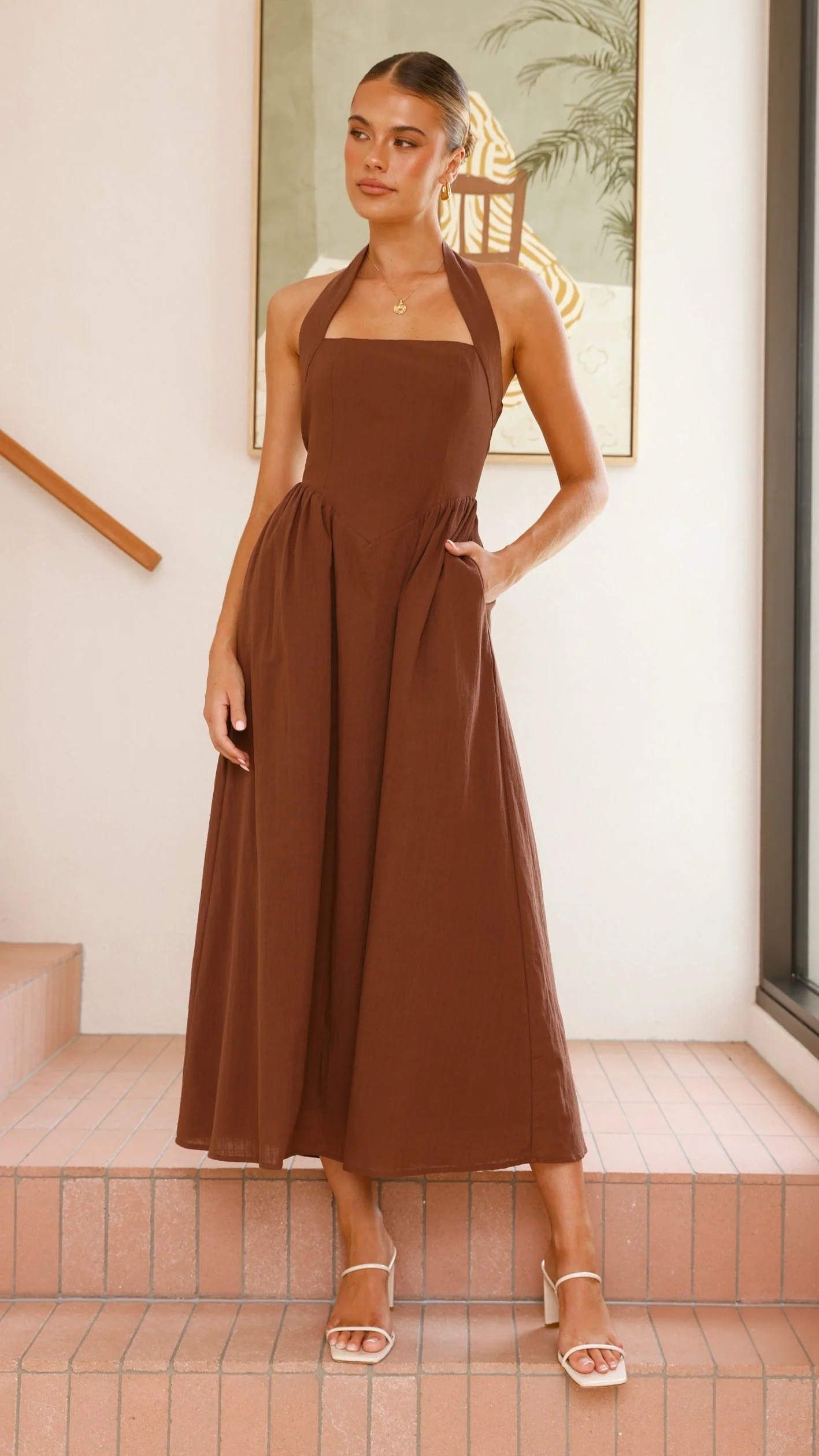 Caden Maxi Dress - Chocolate