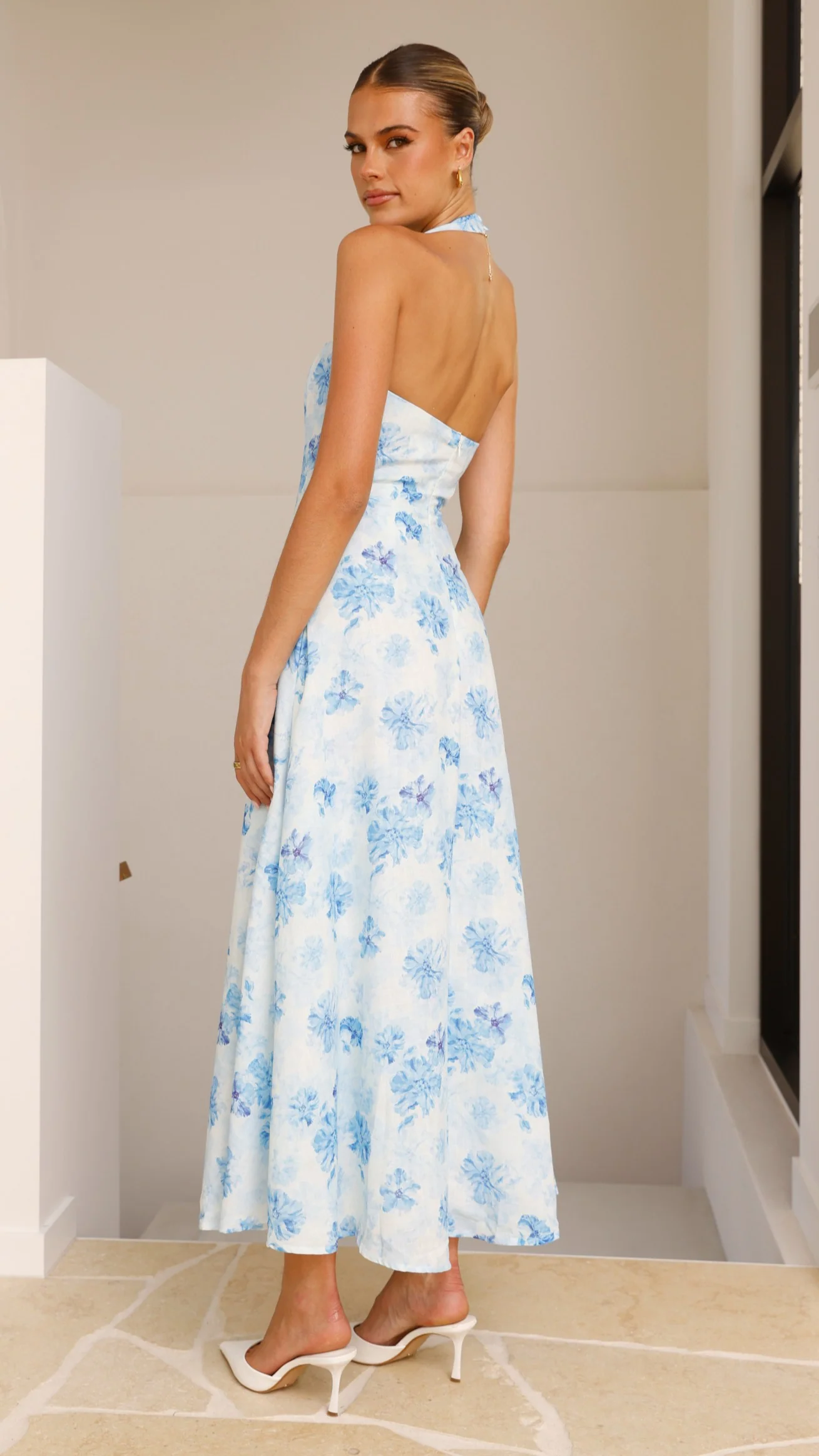 Mady Maxi Dress - Blue Floral