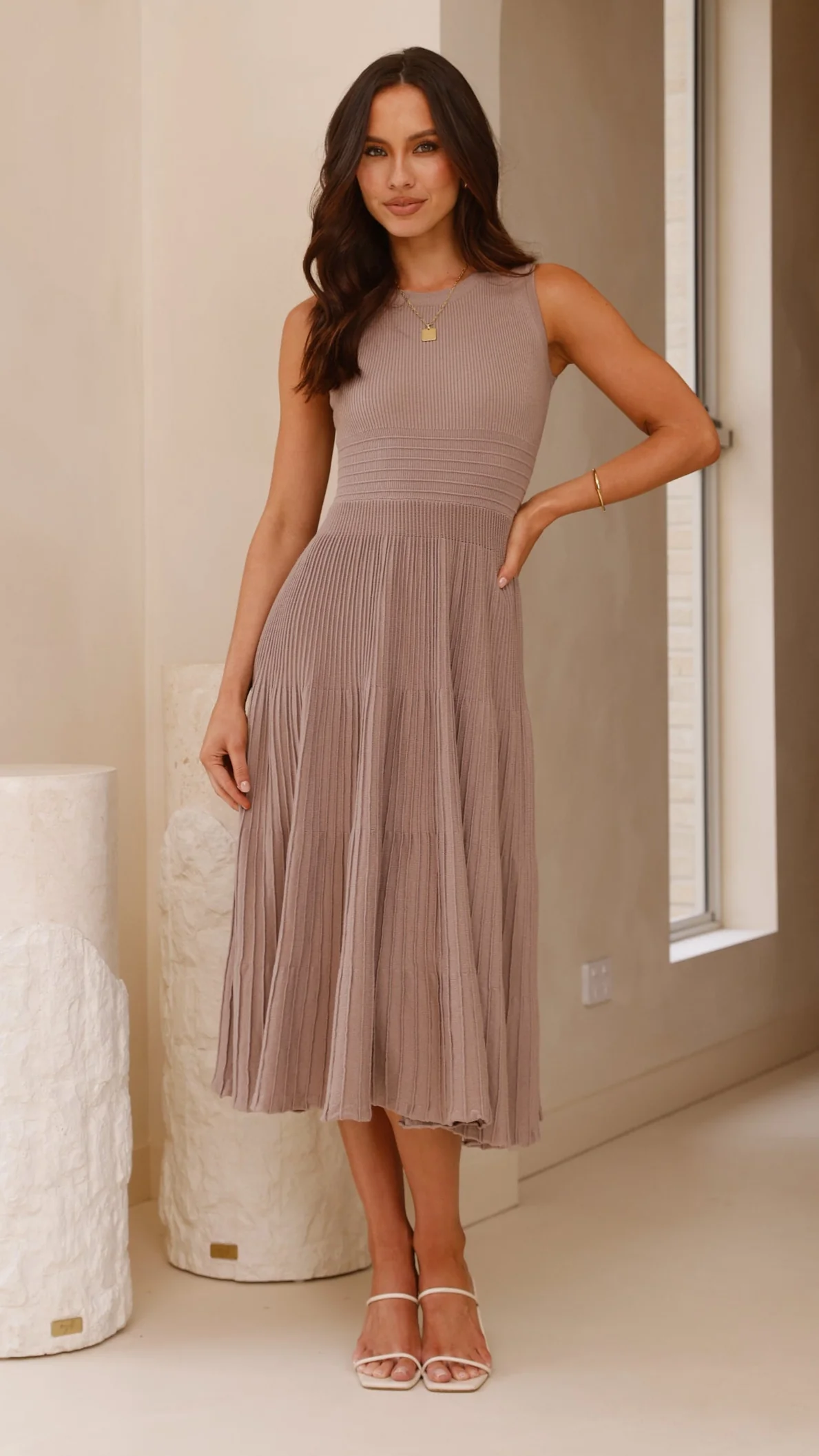 Kaida Midi Dress - Mocha