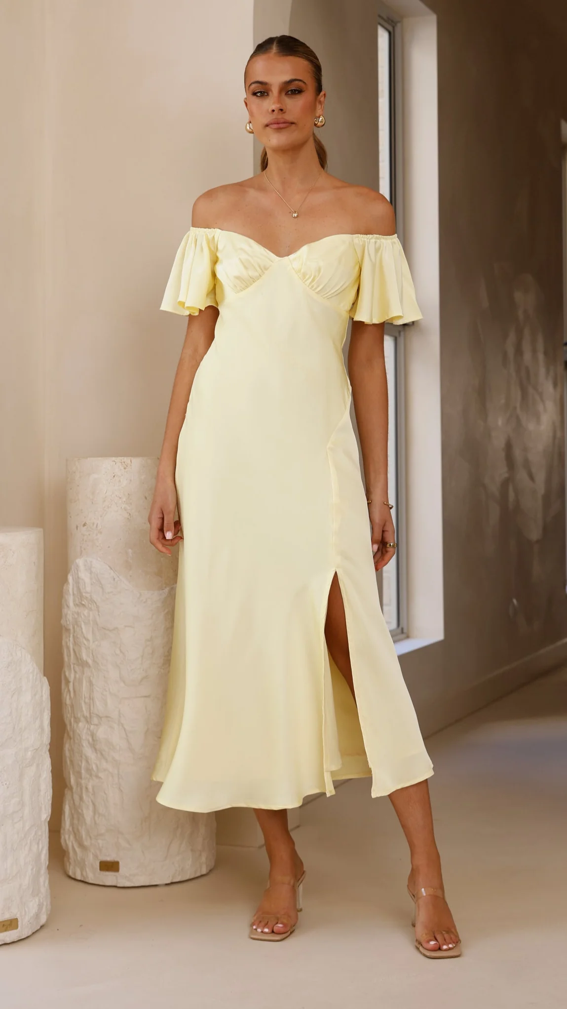 Louisa Midi Dress - Yellow