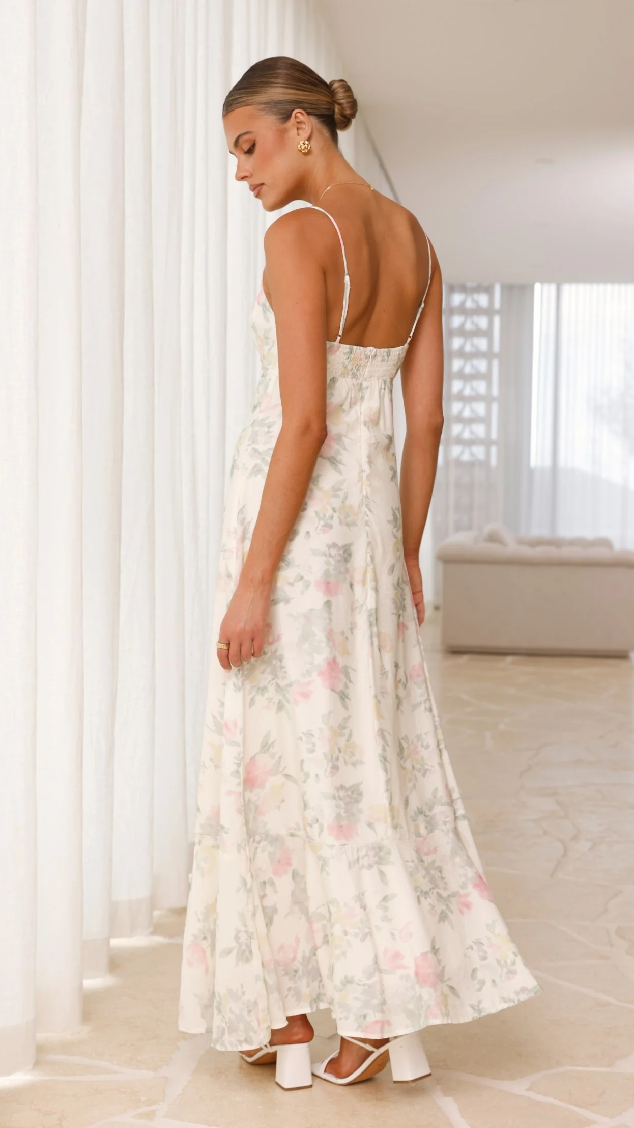 Nova Maxi Dress - White Floral