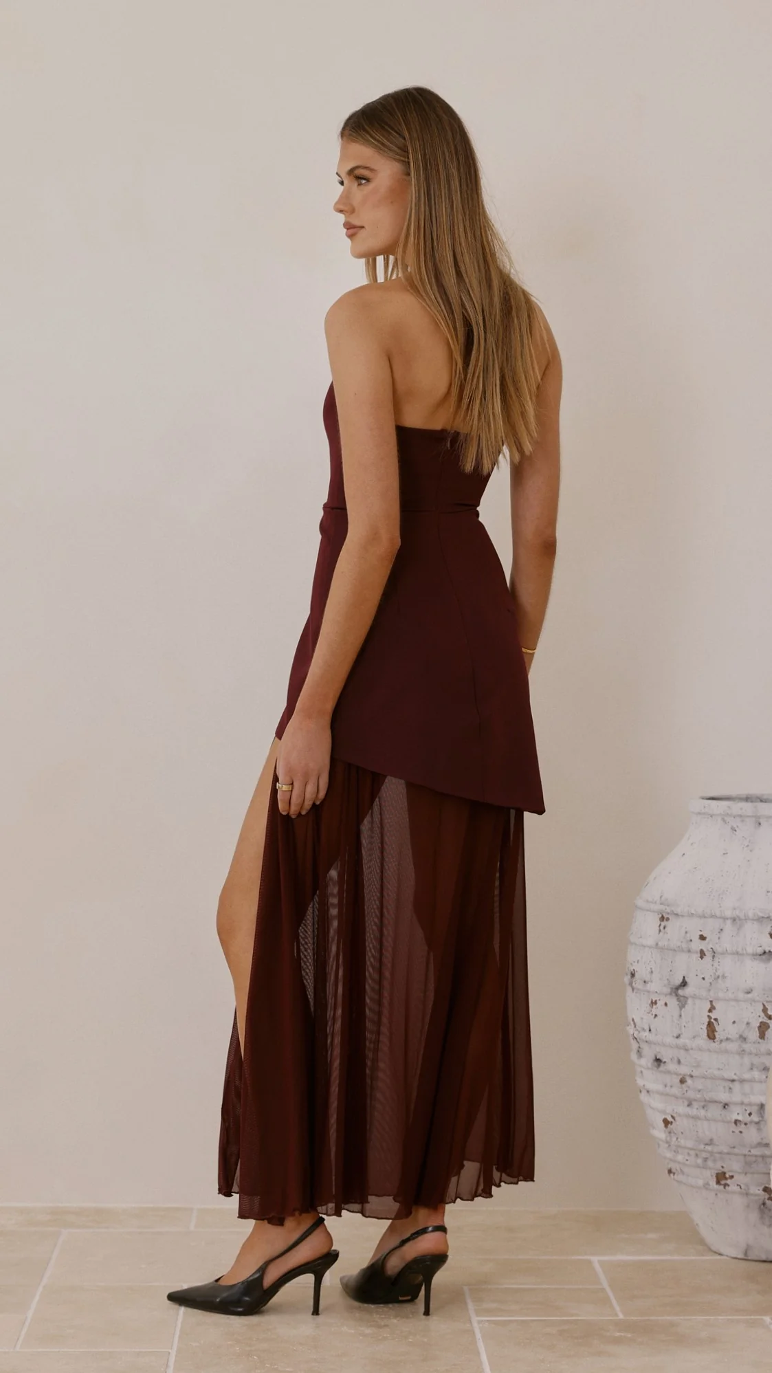 Fenella Asymmetrical Maxi Dress - Plum