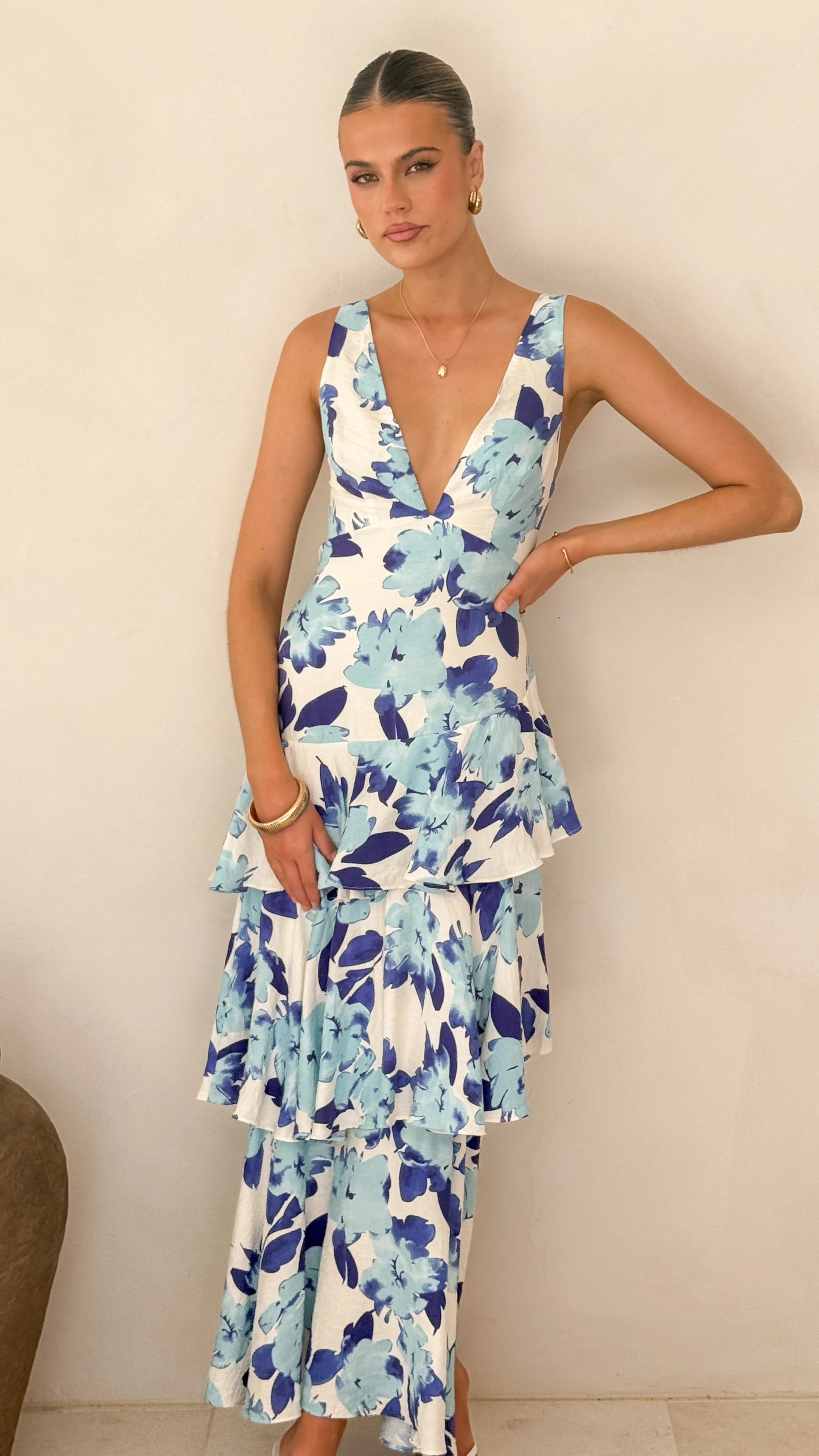 Stasie Maxi Dress - Blue Floral