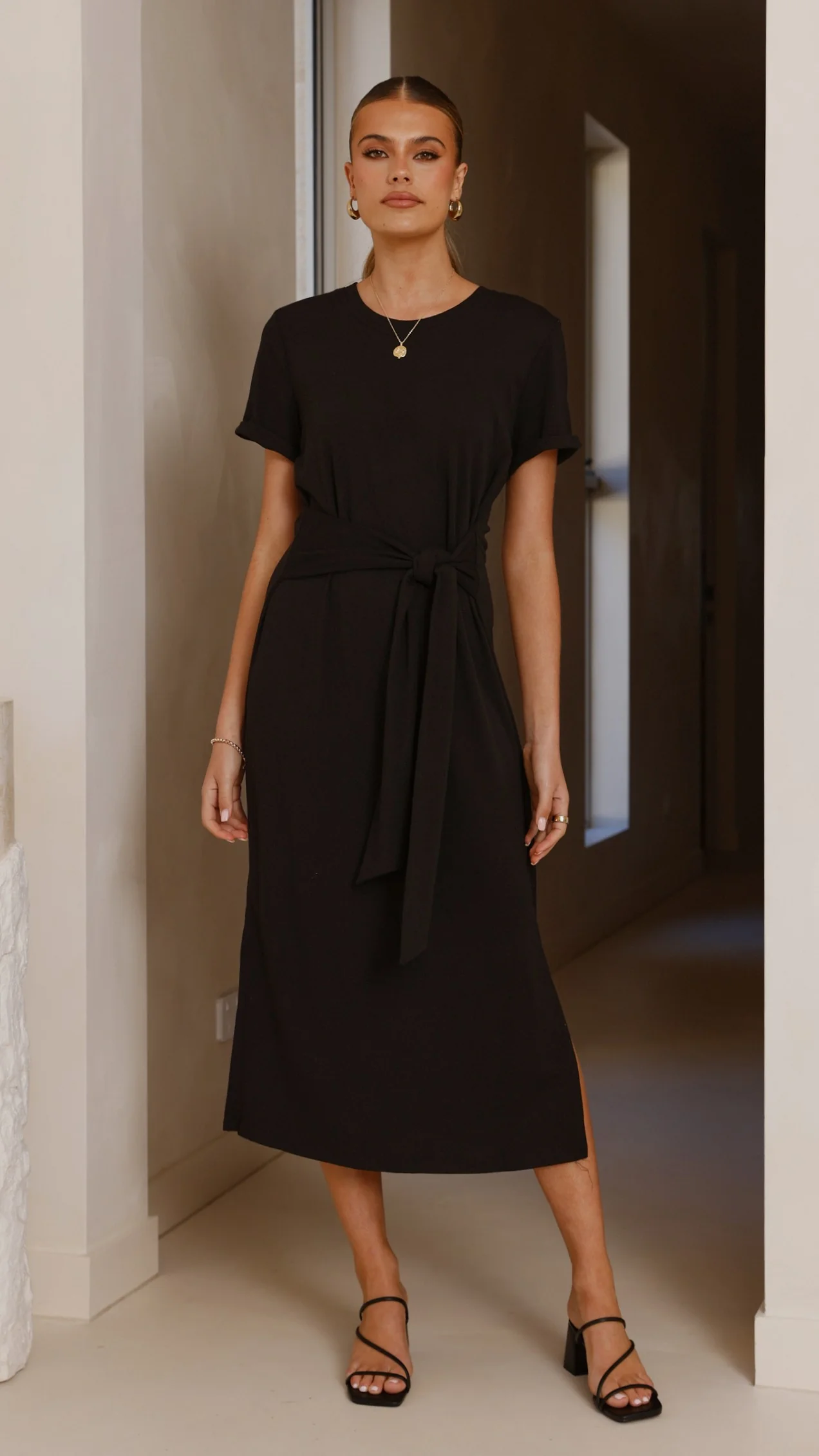 Valier Midi Dress - Black