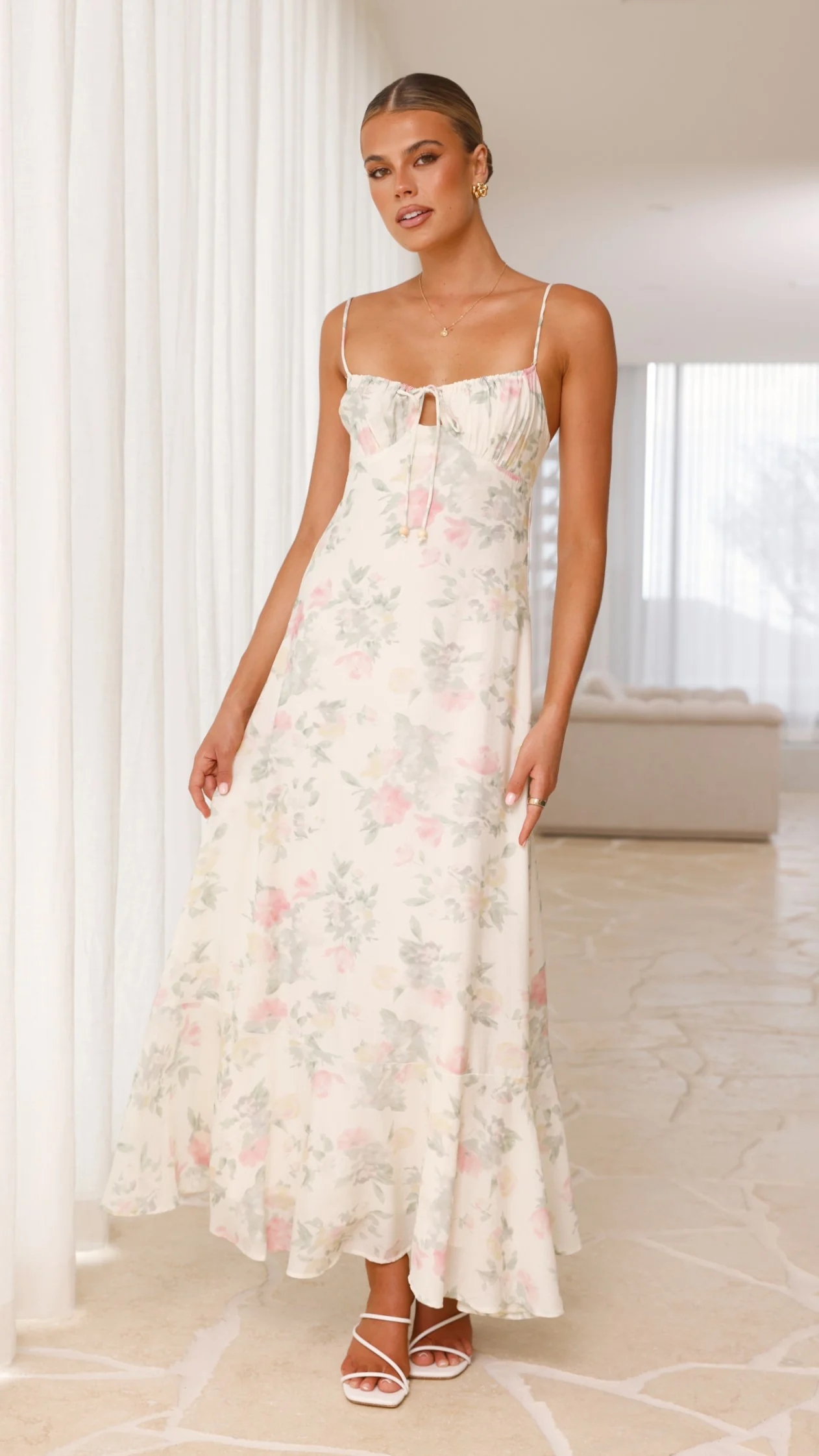 Nova Maxi Dress - White Floral