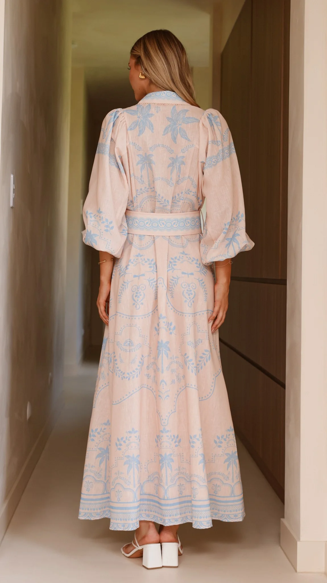 Xander Long Sleeve Maxi Dress - Blue