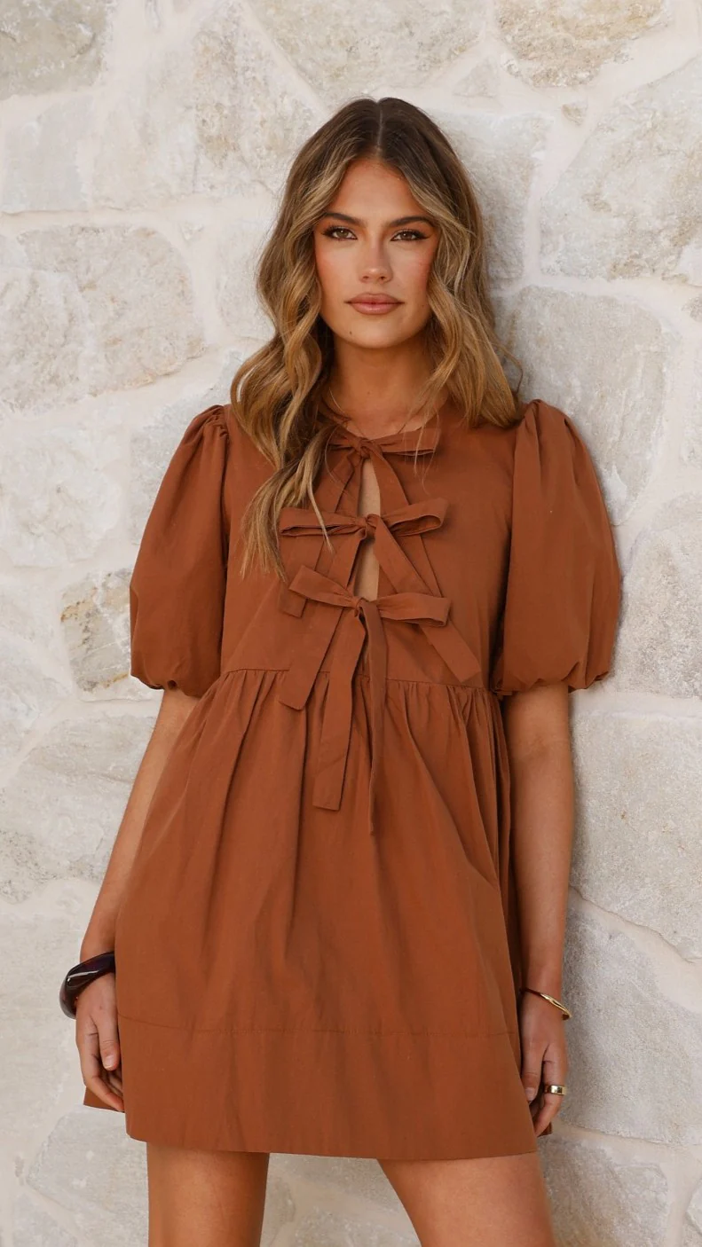 Arana Mini Dress - Chocolate