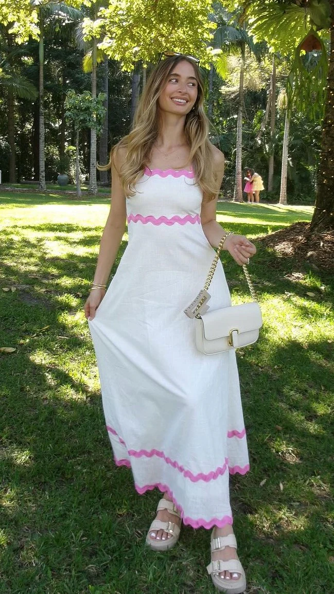 Daleyza Maxi Dress - White / Pink