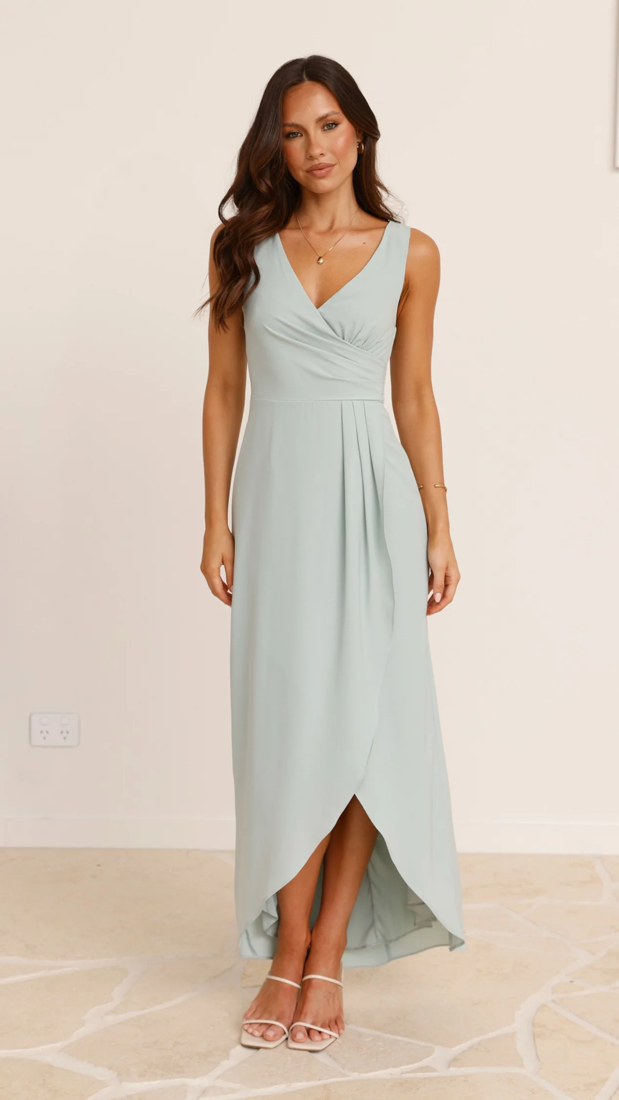 Pamela V Neck Maxi Dress - Sage