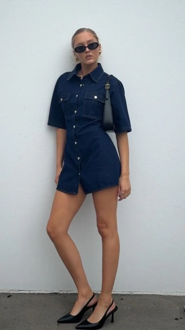 Raz Mini Dress - Dark Denim