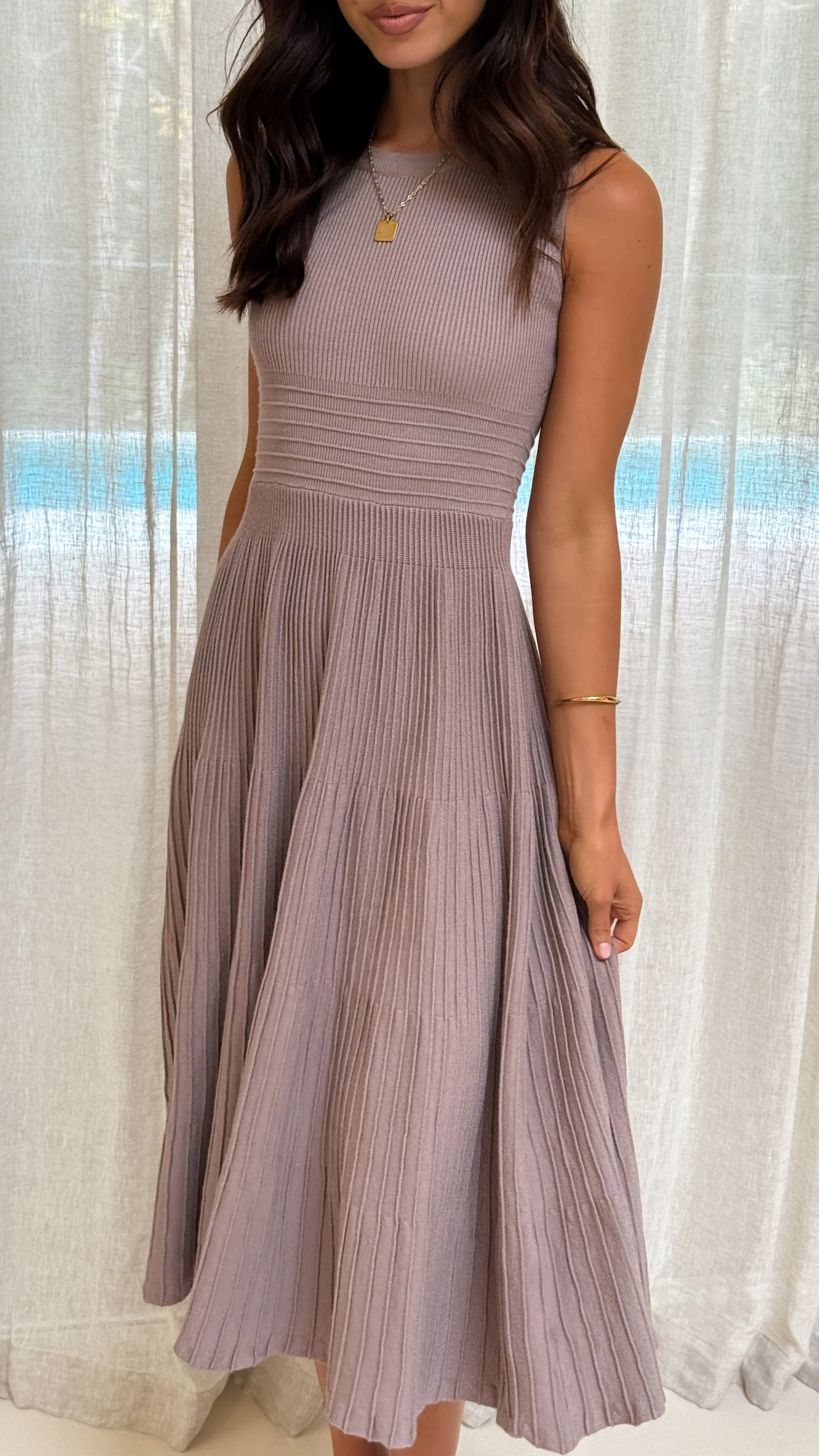 Kaida Midi Dress - Mocha