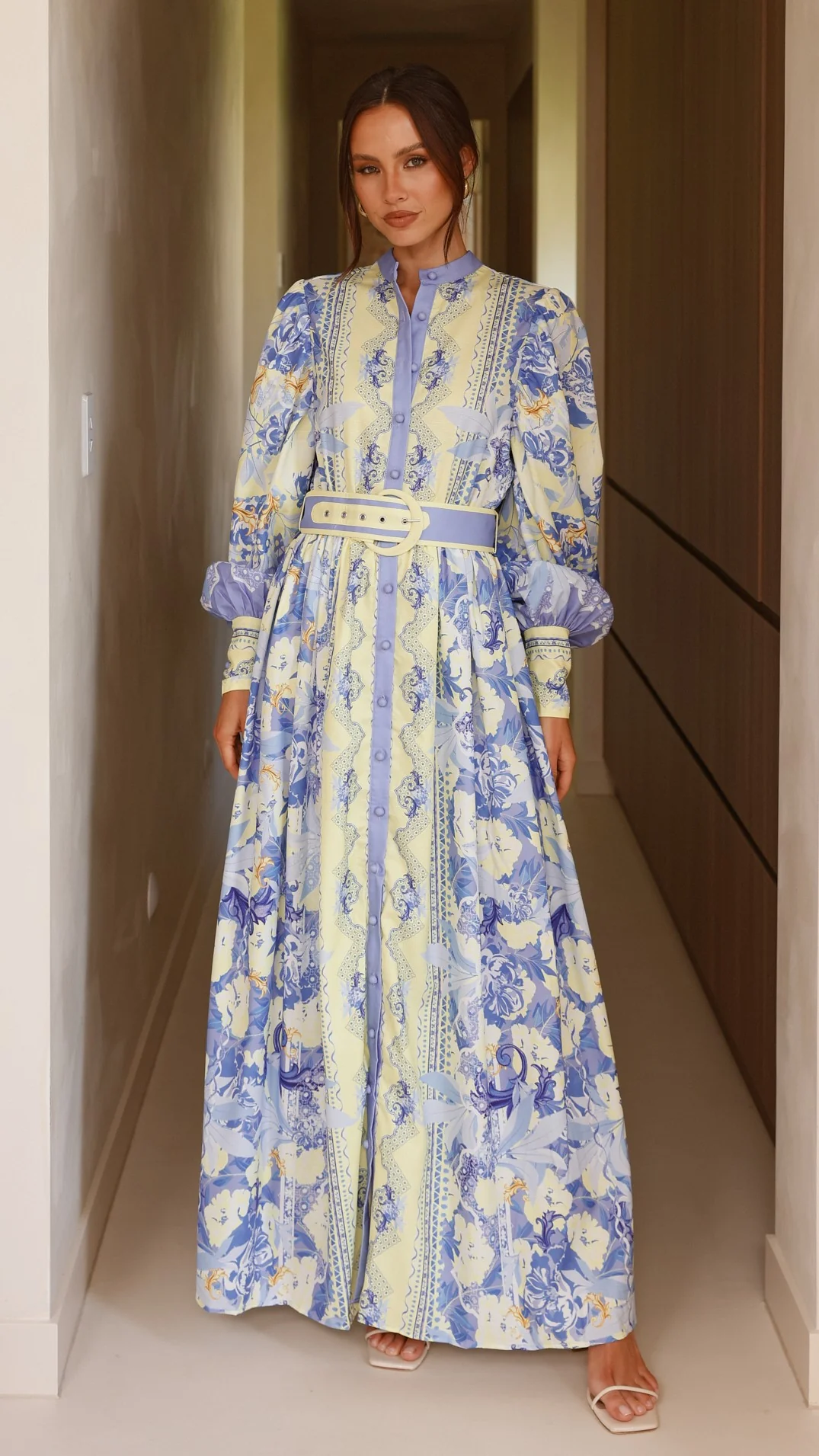 Kalliope Maxi Dress - Blue/Yellow