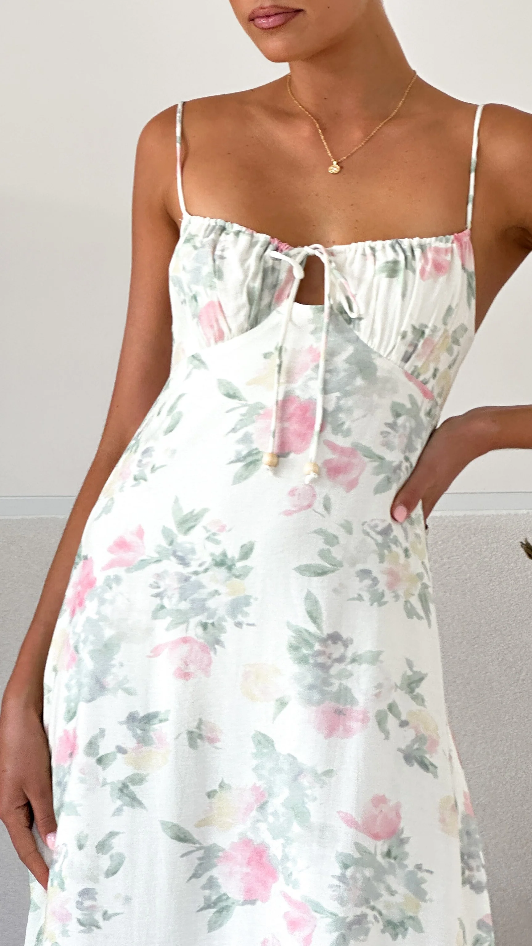 Nova Maxi Dress - White Floral