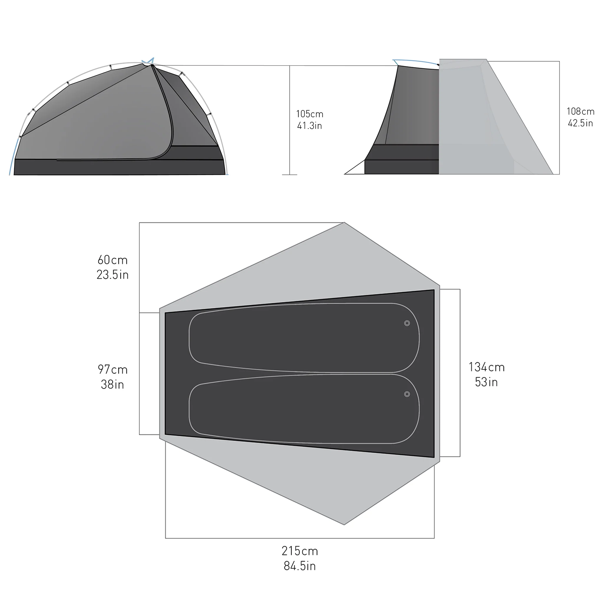 Alto Semi-Free Standing Ultralight Tent