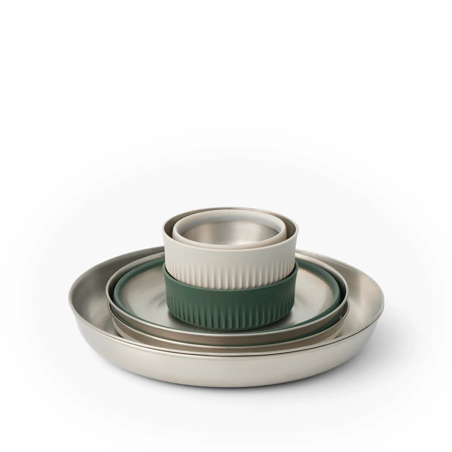 Detour Stainless Steel Collapsible Dinnerware Set - (6 Piece) (Like New)