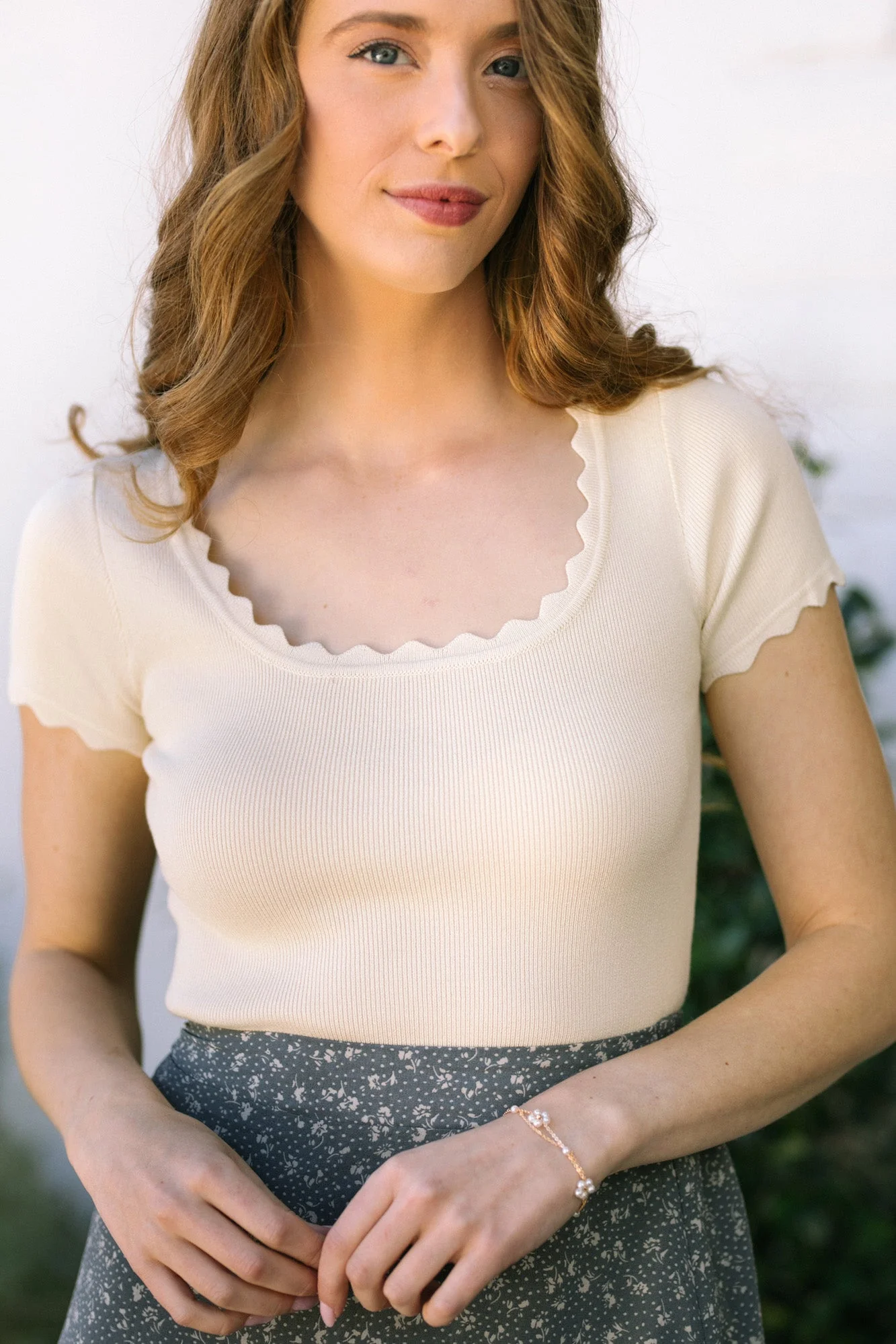 Scalloped Cropped Top