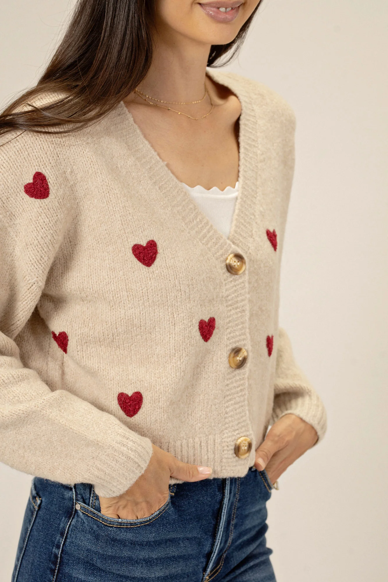 Rebecca Heart Buttoned Cardigan