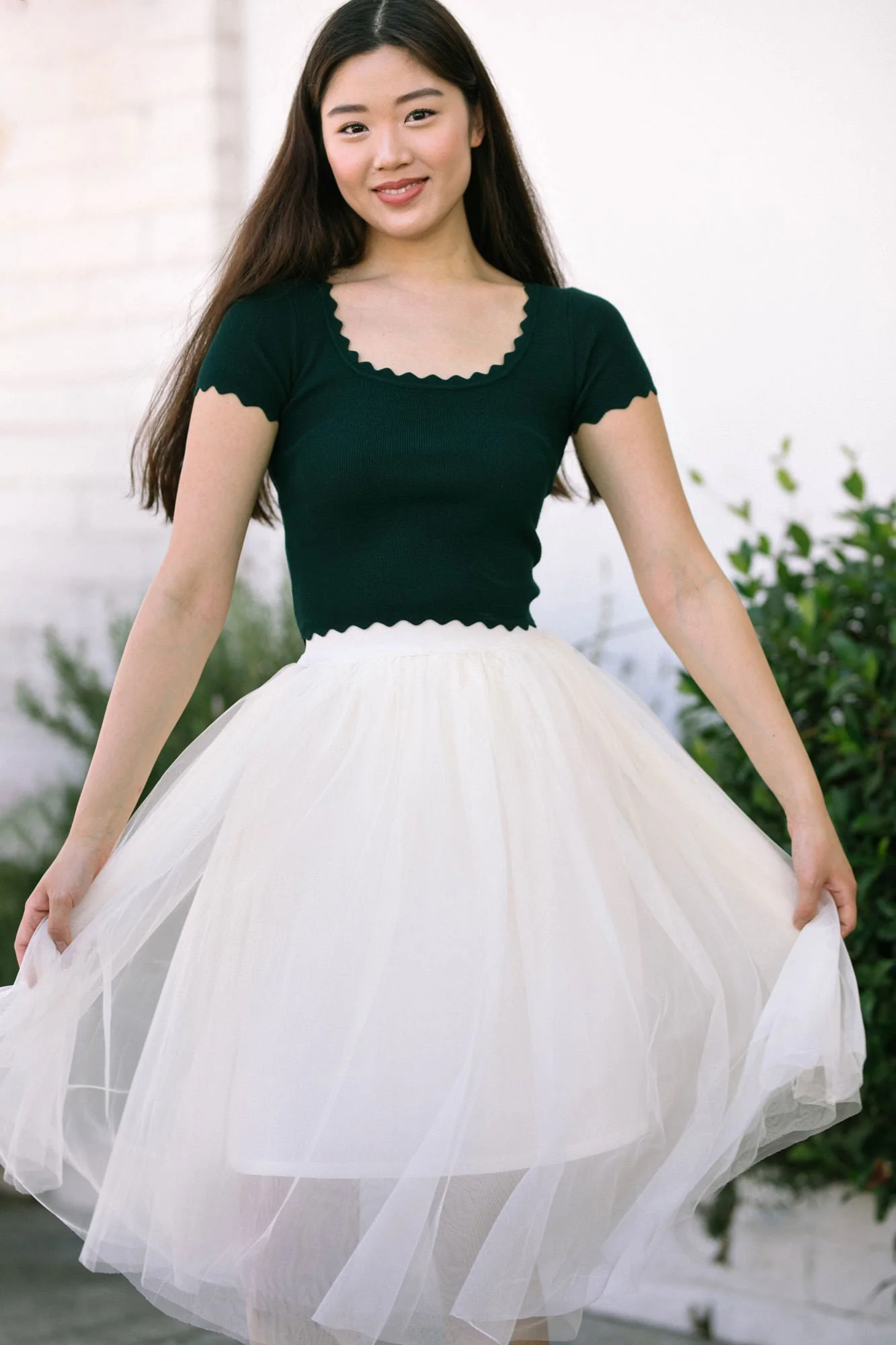 Scalloped Cropped Top