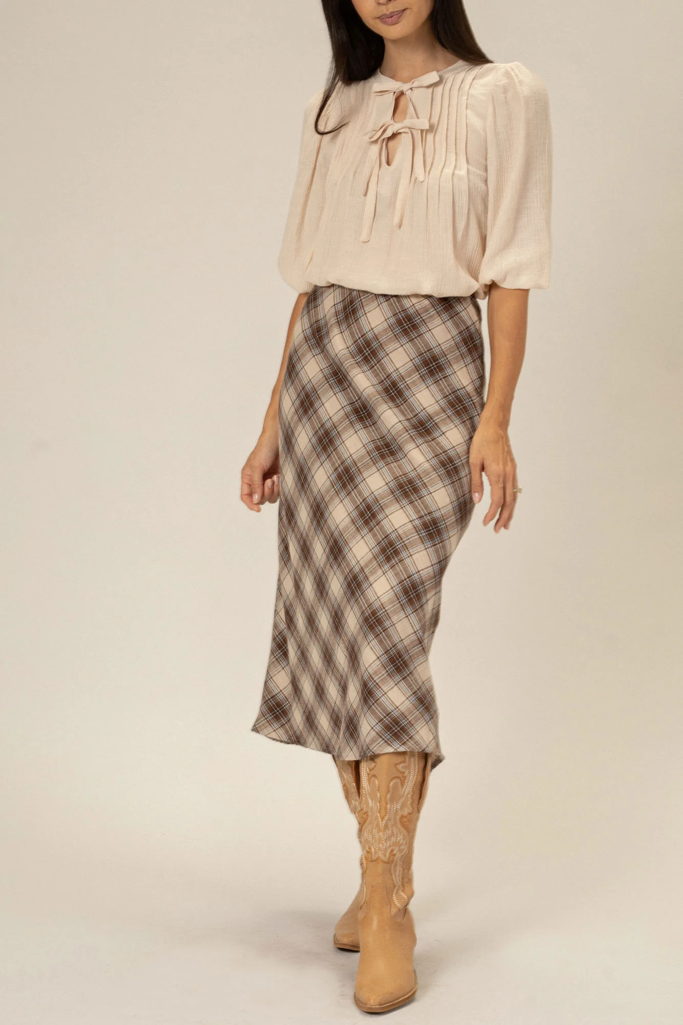 Plaid Midi Skirt