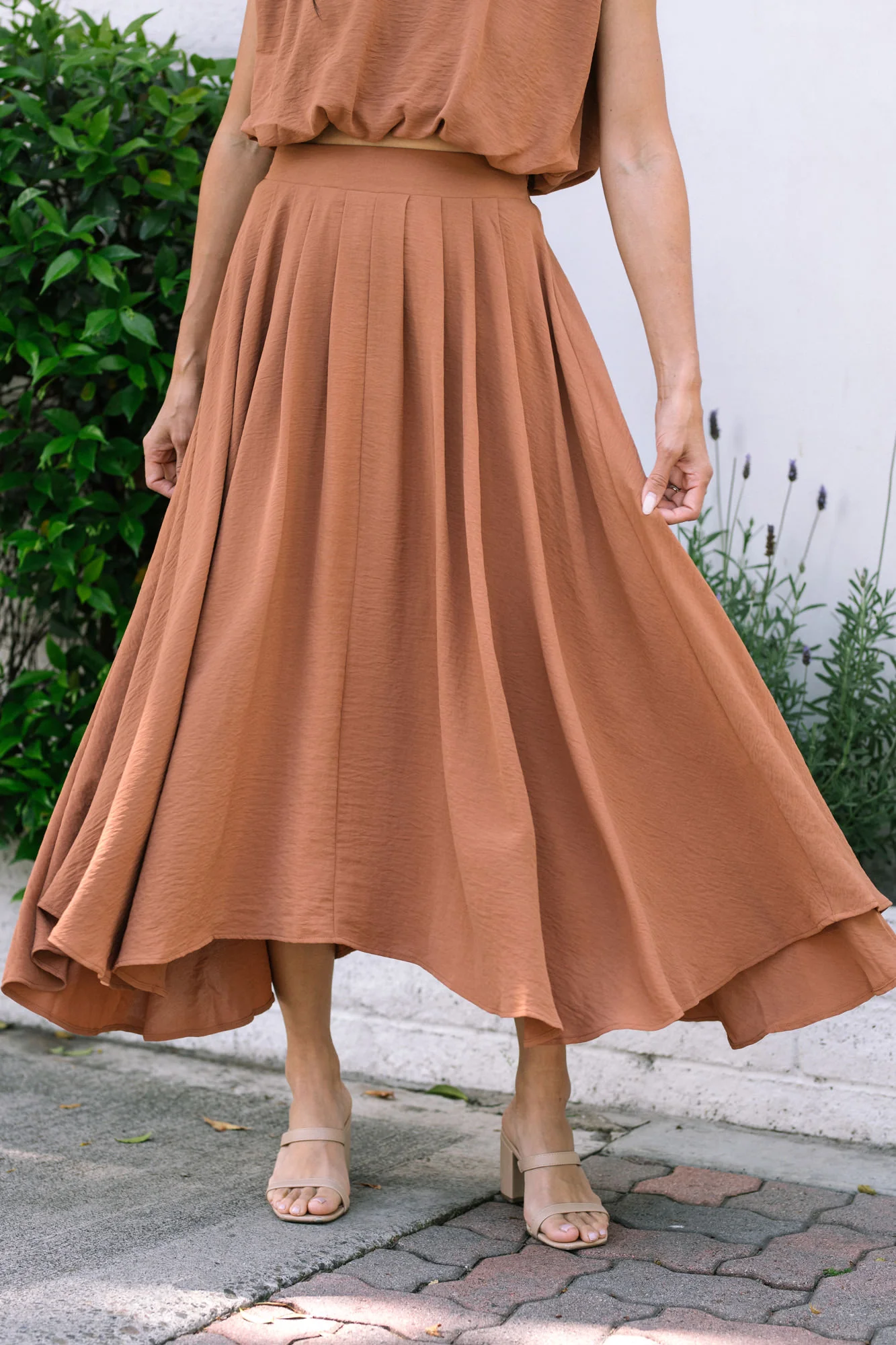 Pleated Midi Skirt