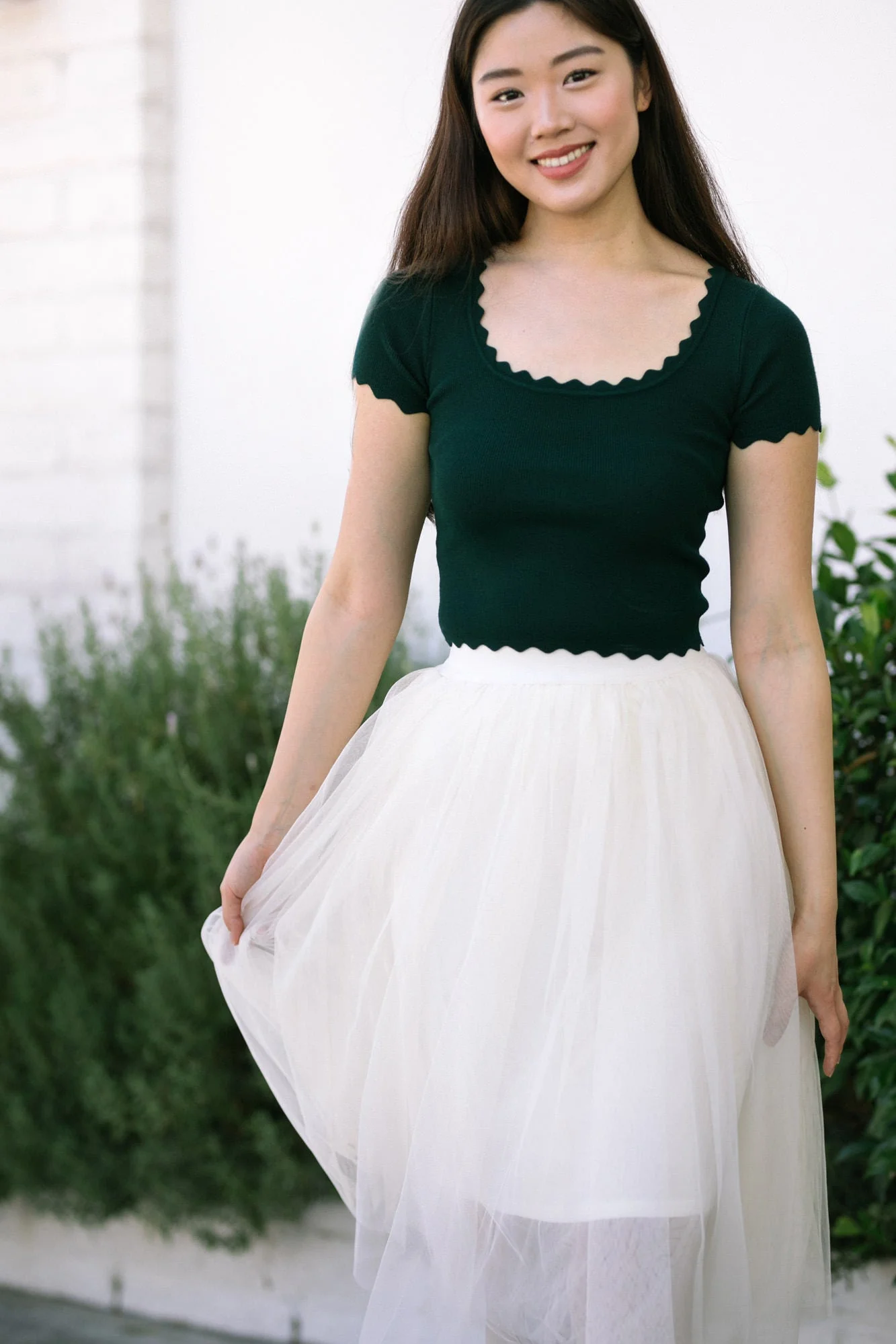 Scalloped Cropped Top