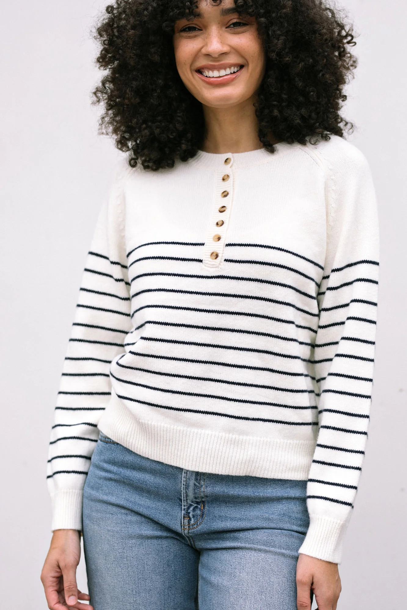 Buttoned Knit Sweater