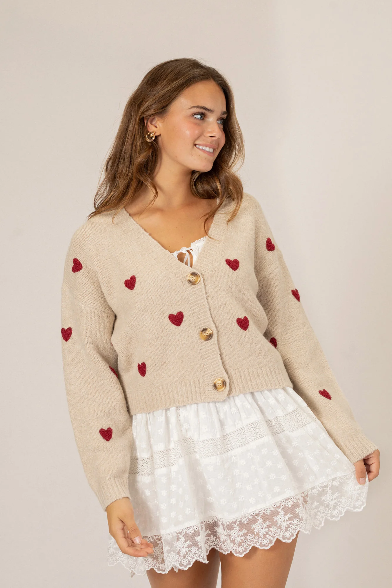 Rebecca Heart Buttoned Cardigan