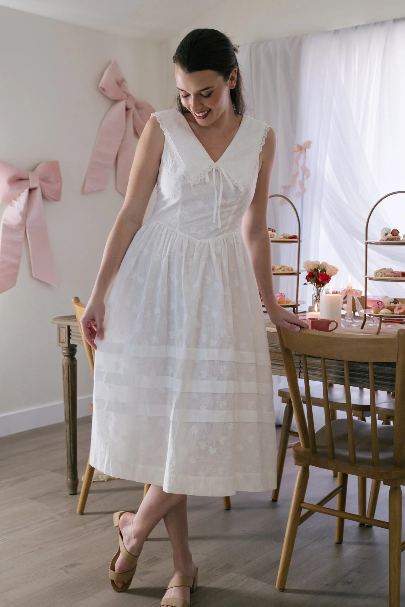 Embroidered Midi Dress