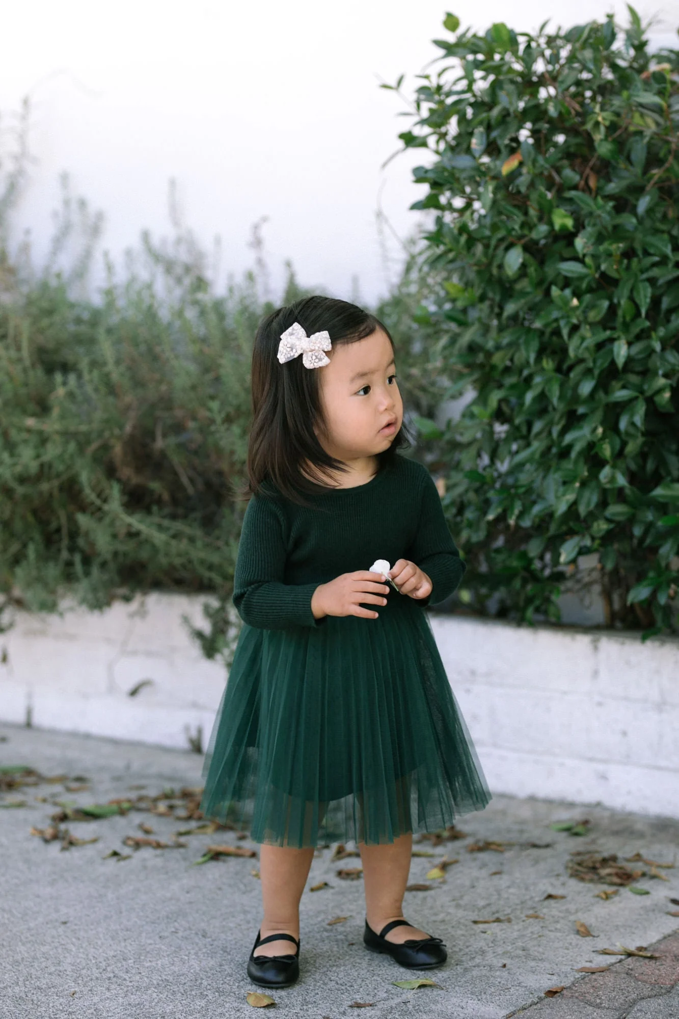 Girls Ribbed Tulle Dress