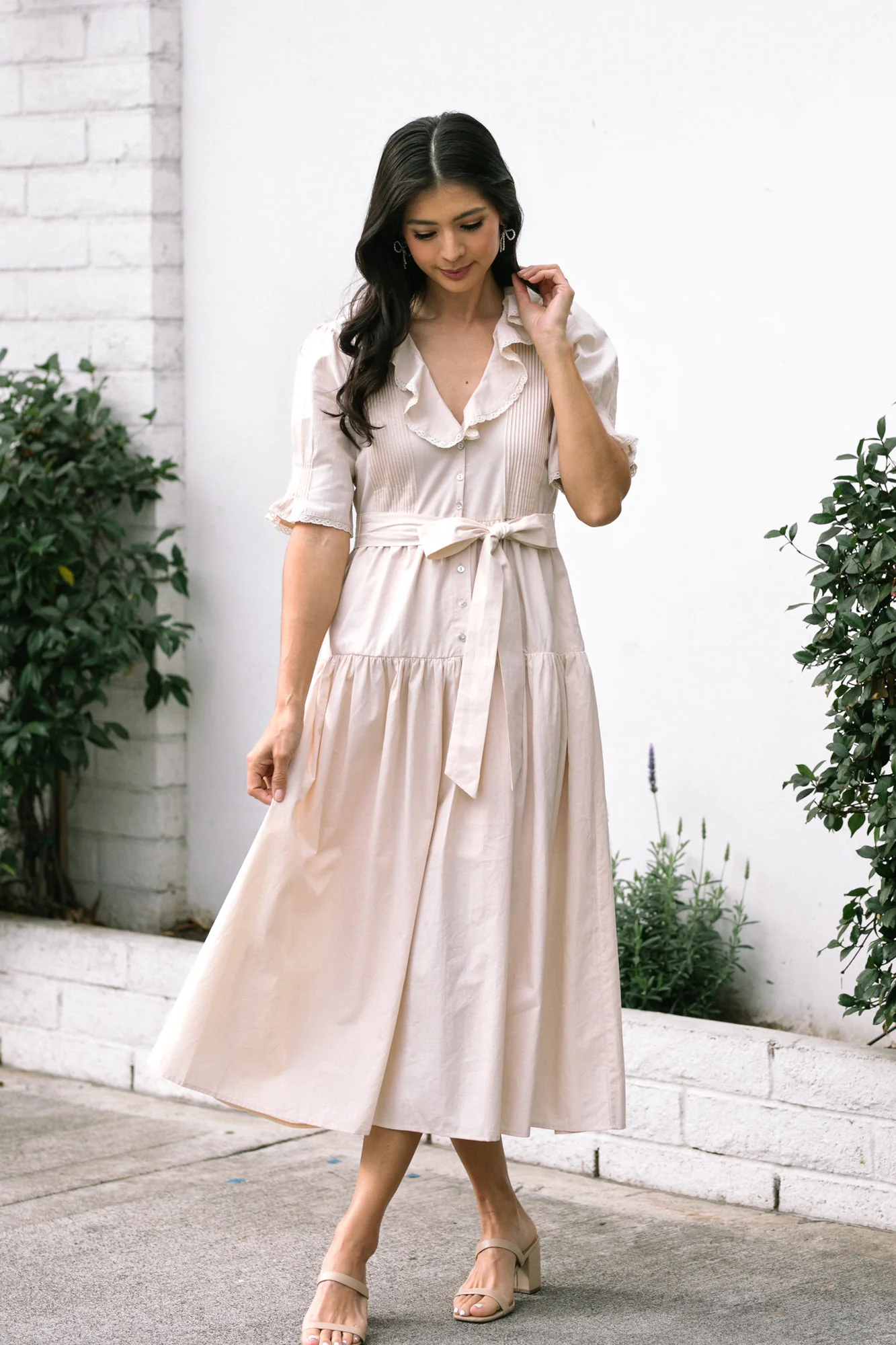 Ruffle Collared Dress