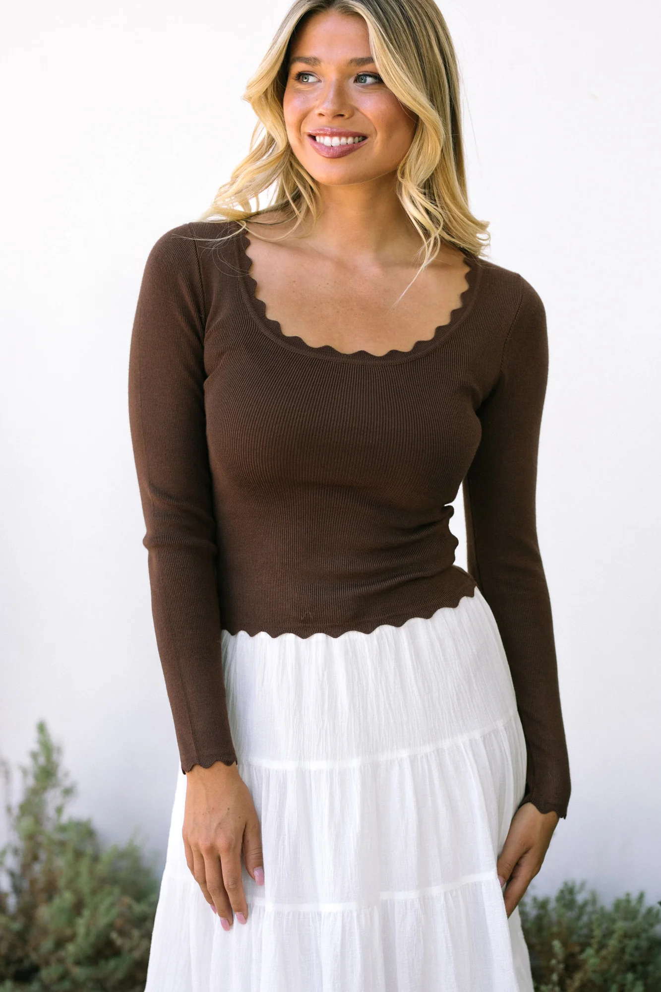 Scalloped Long Sleeve