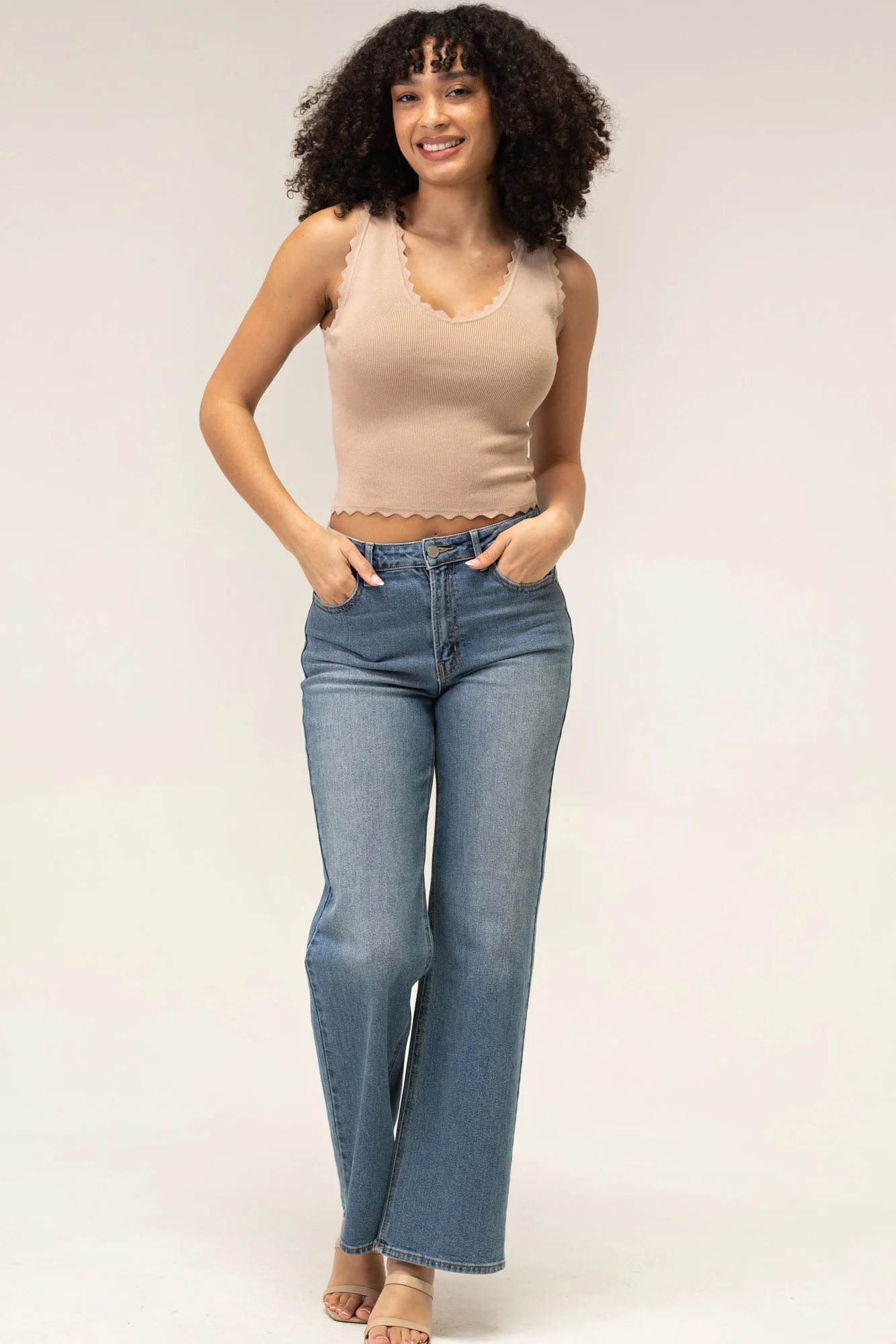 Scalloped Knit Tank Top