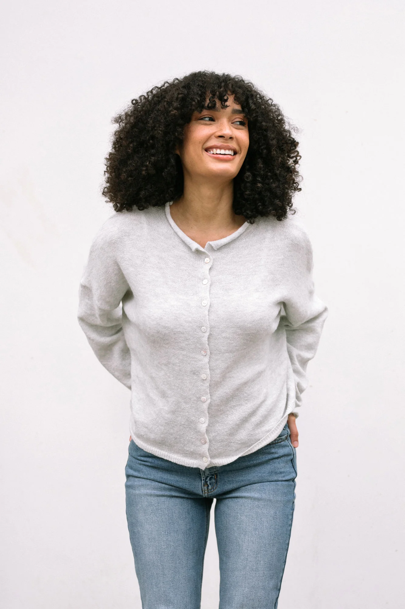 Buttoned Knit Cardigan