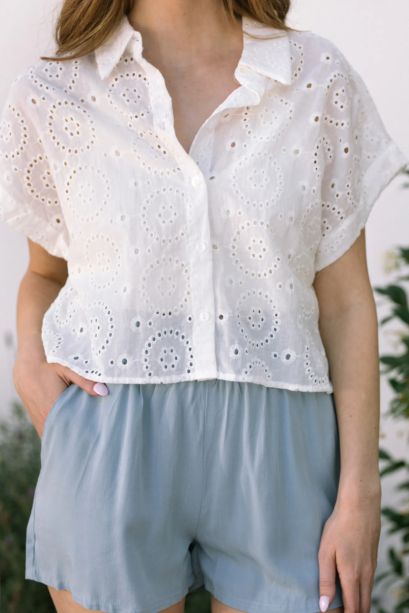 Eyelet Button Shirt