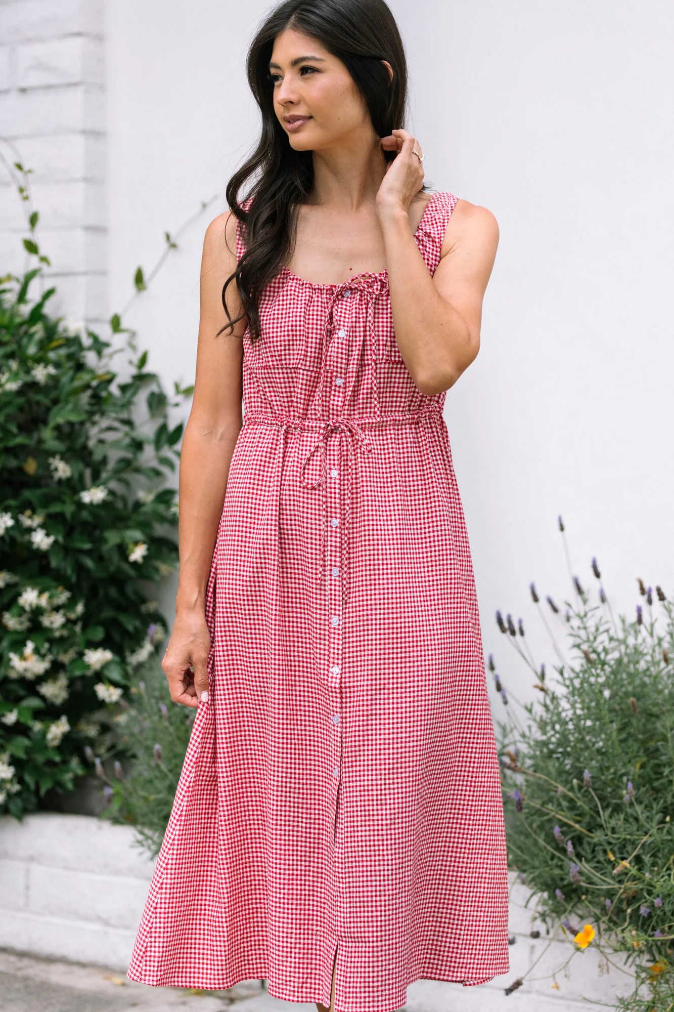 Gingham Midi Dress