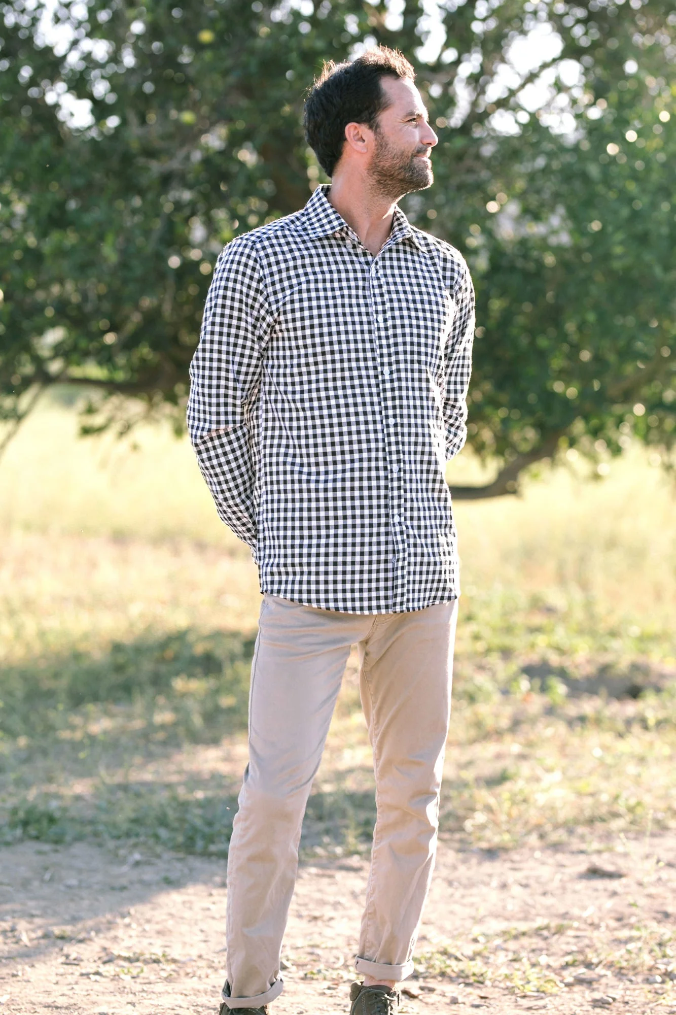 Gingham Buttoned Men's Shirt