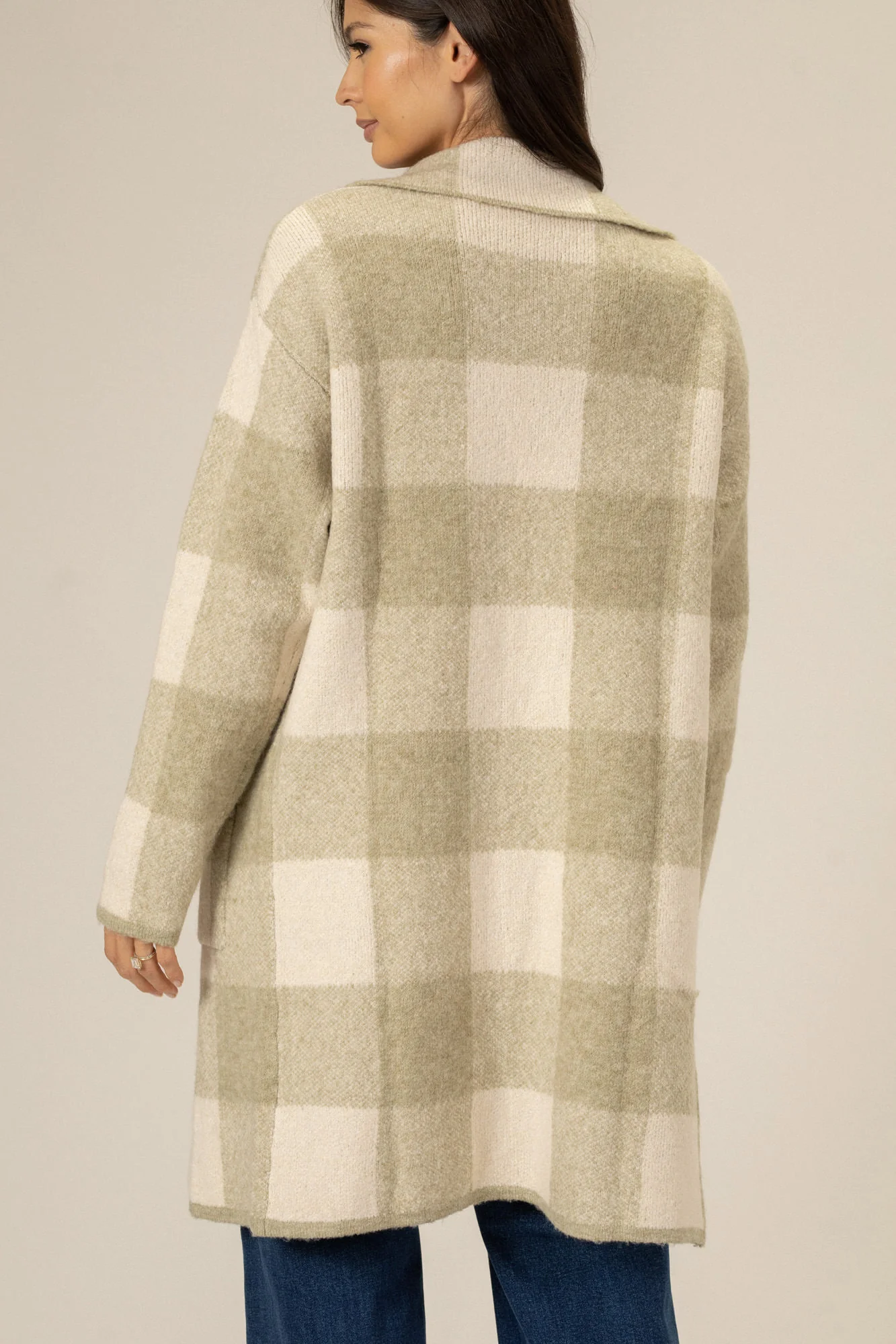 Janine Plaid Lapel Cardigan