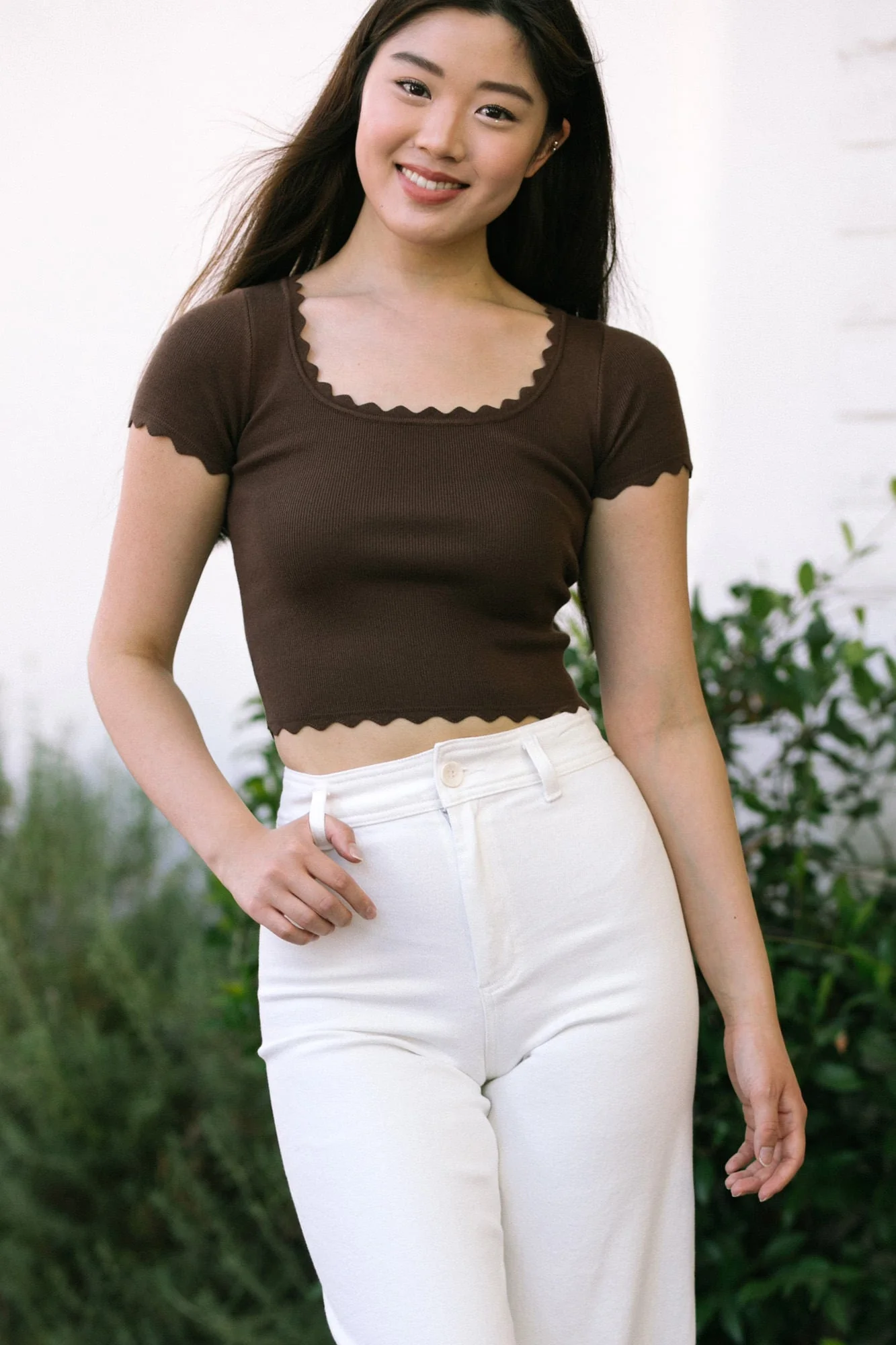 Scalloped Cropped Top