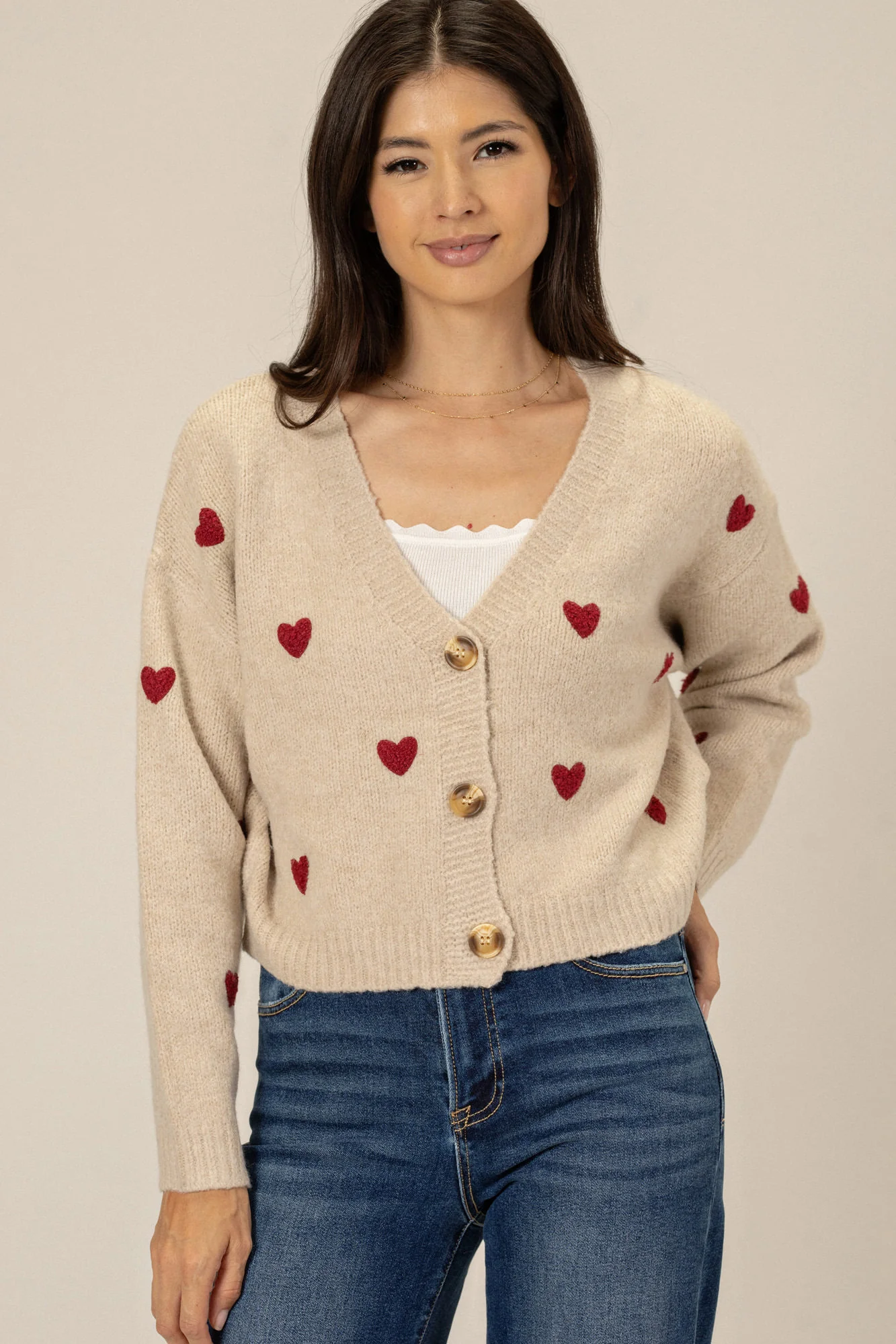 Rebecca Heart Buttoned Cardigan