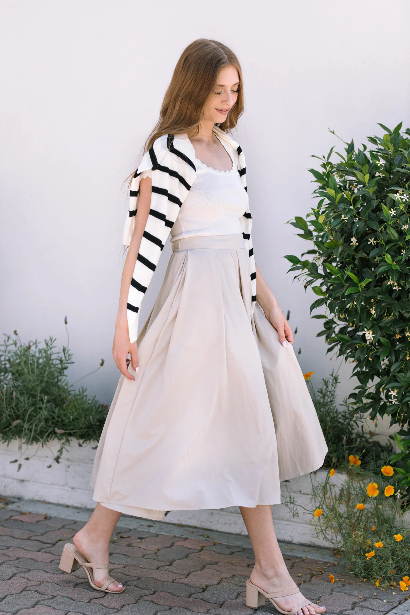 Pleated Midi Skirt
