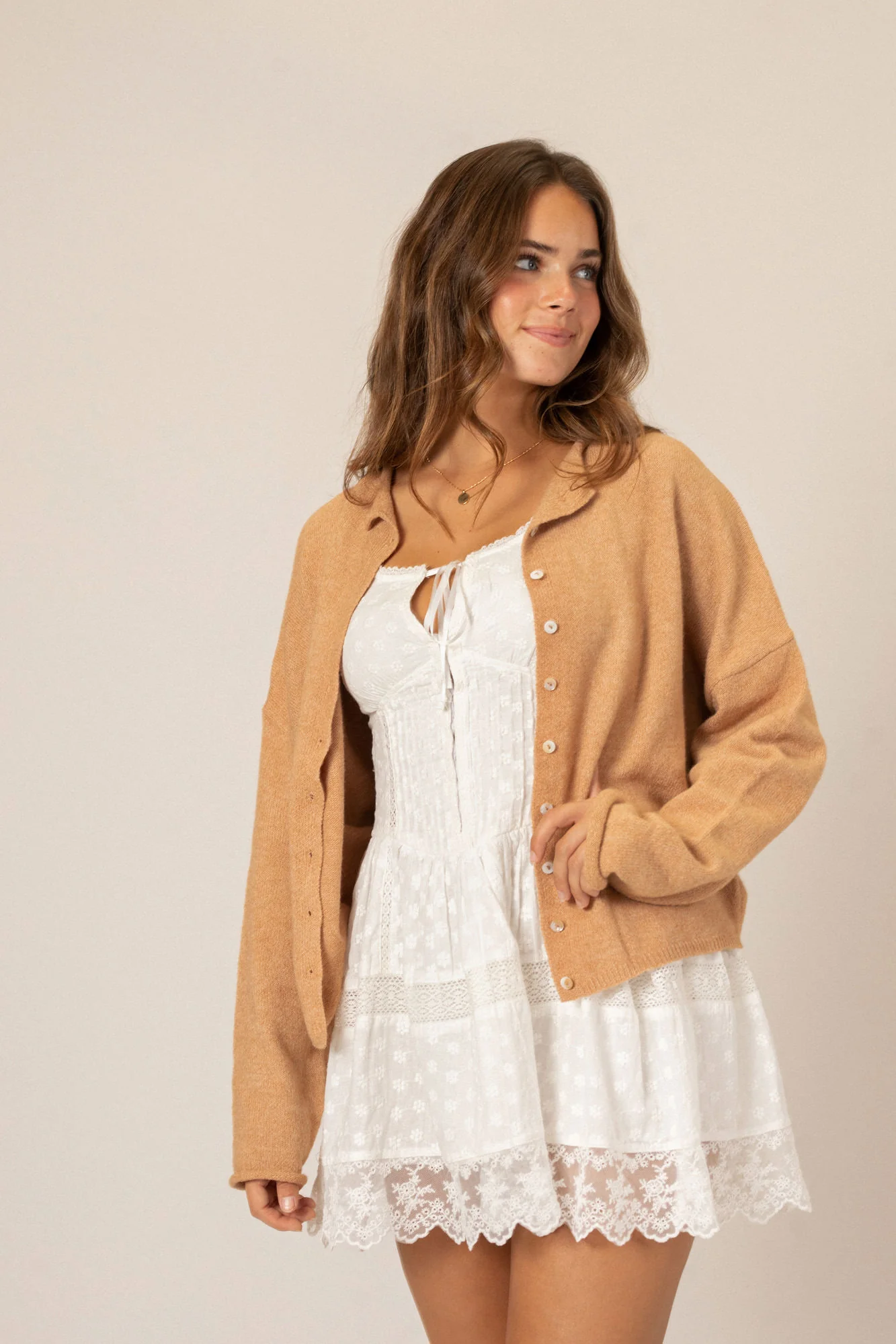 Buttoned Knit Cardigan