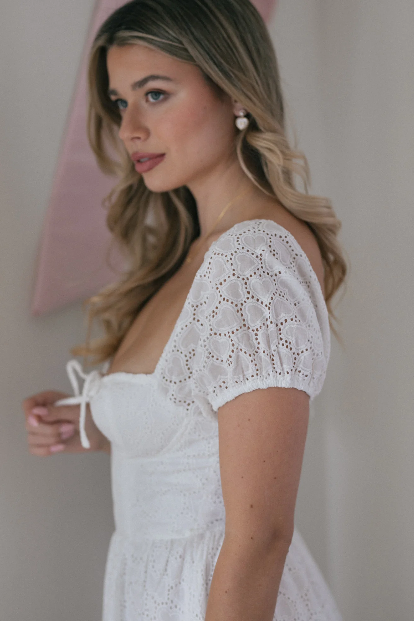Charming Sweetheart Eyelet Dress