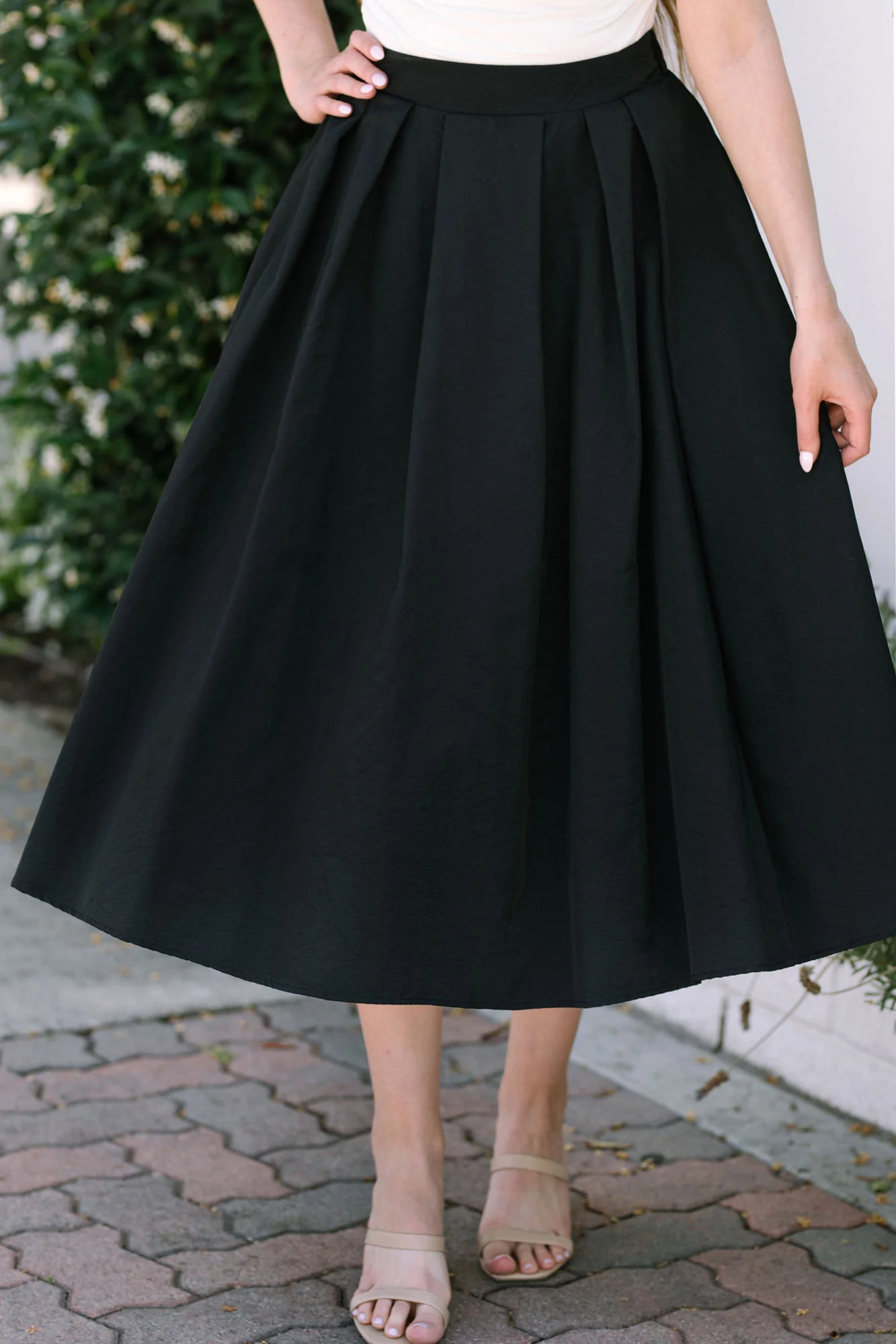 Pleated Midi Skirt