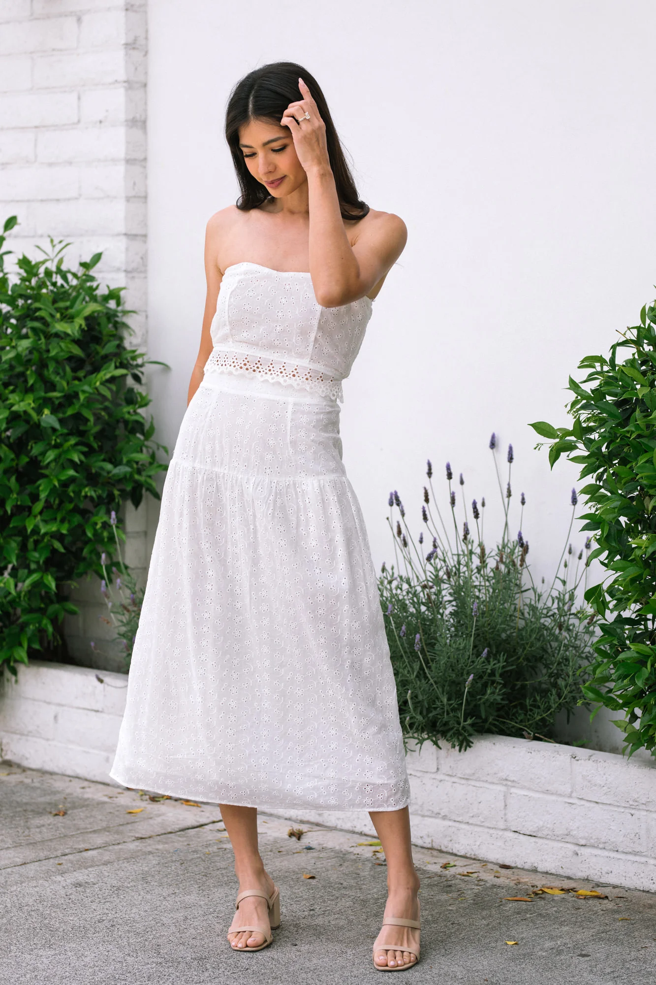 Eyelet Skirt Set
