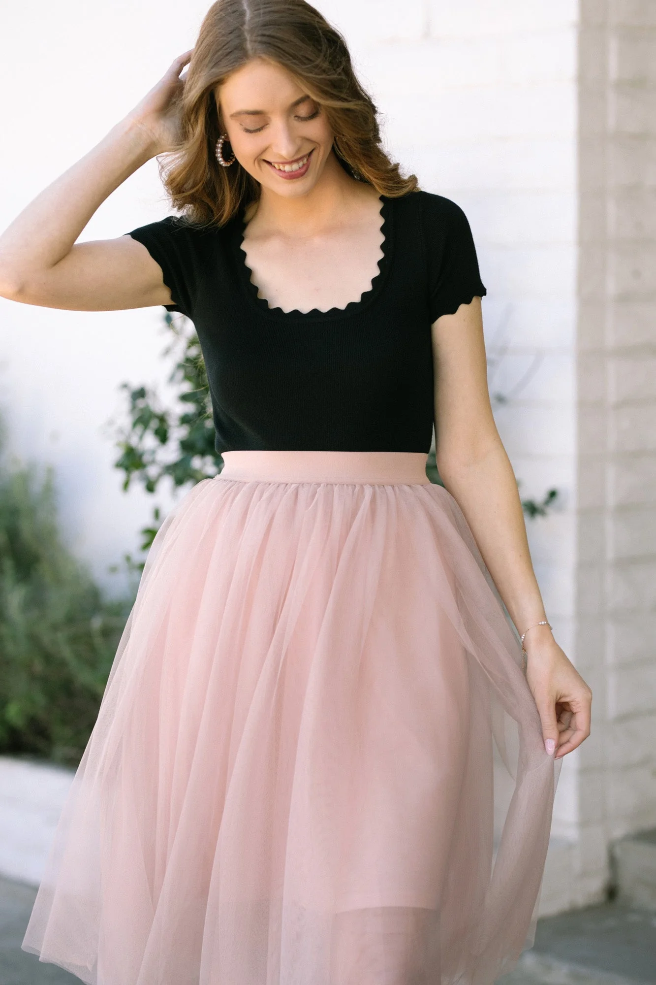 Scalloped Cropped Top