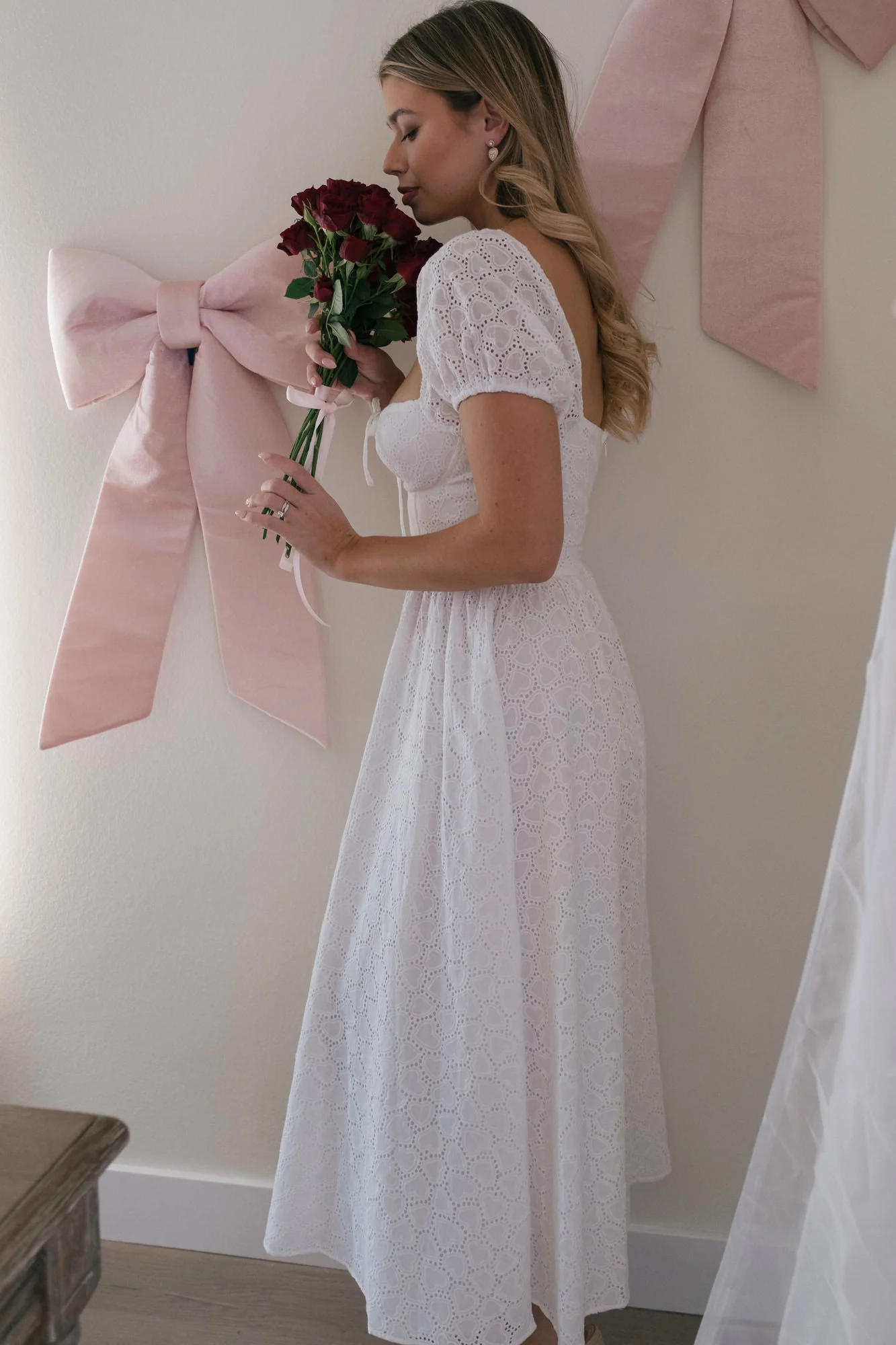 Charming Sweetheart Eyelet Dress